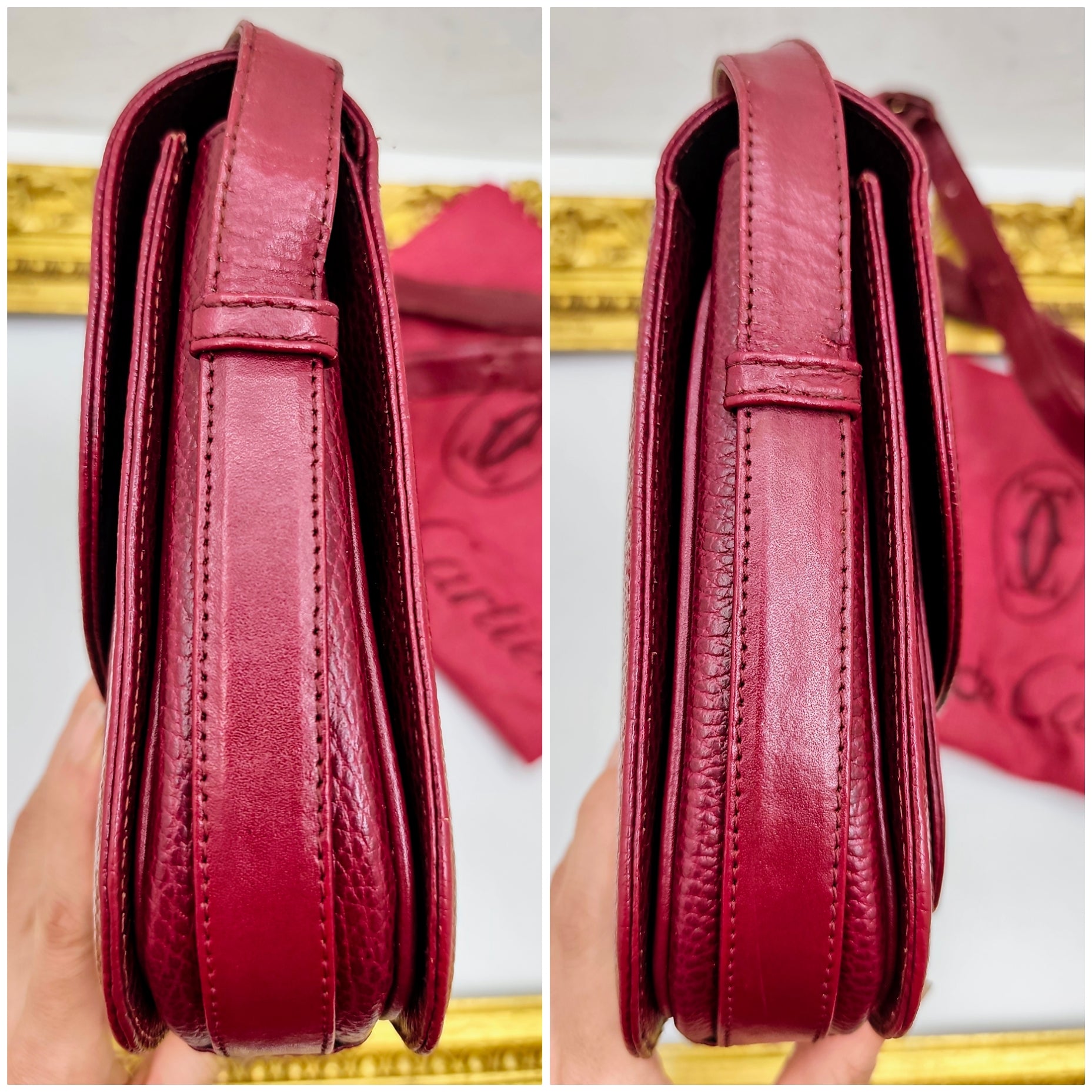 Cartier – Camera Bag 3 Soffietti Postina Tracolla Pelle Vintage