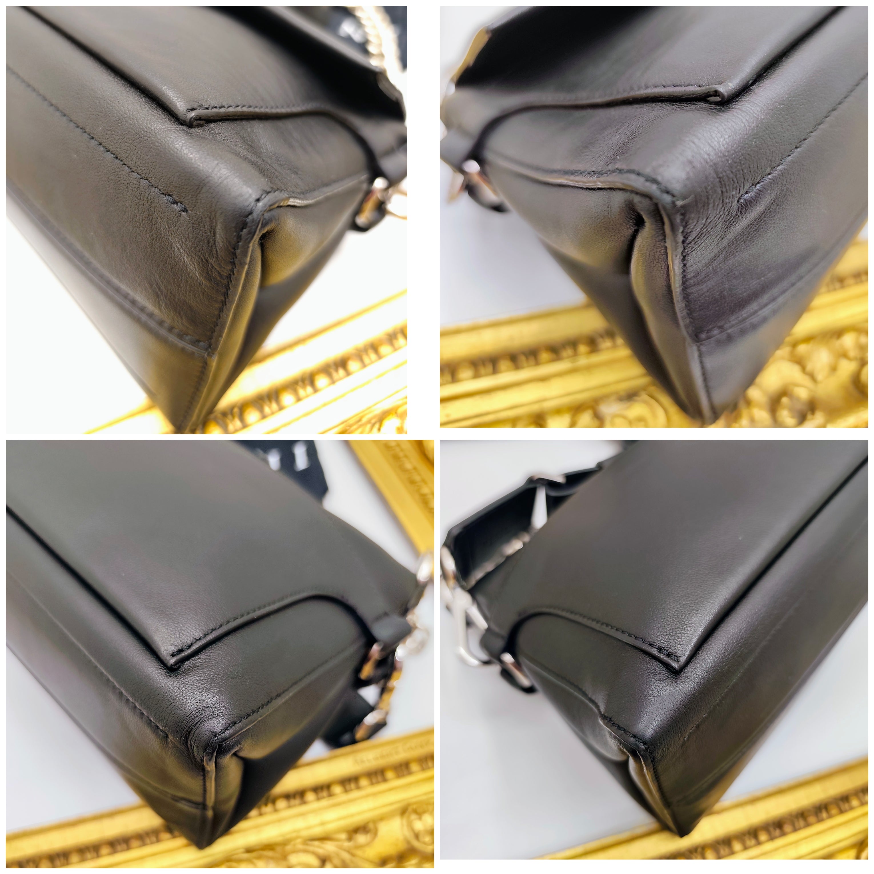 Orciani – Missy Longuette Soft Borsa a Spalla Pelle Nera con Catena e Tracolla