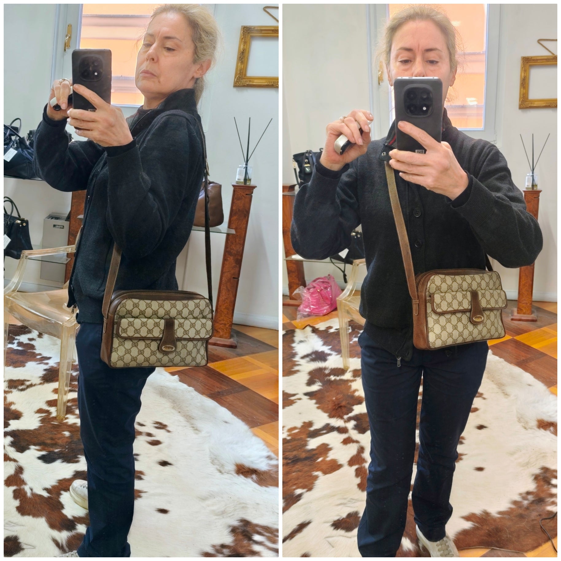 Gucci – Ophidia Camera Bag Postina Tracolla Canvas “GG” e Pelle Vintage