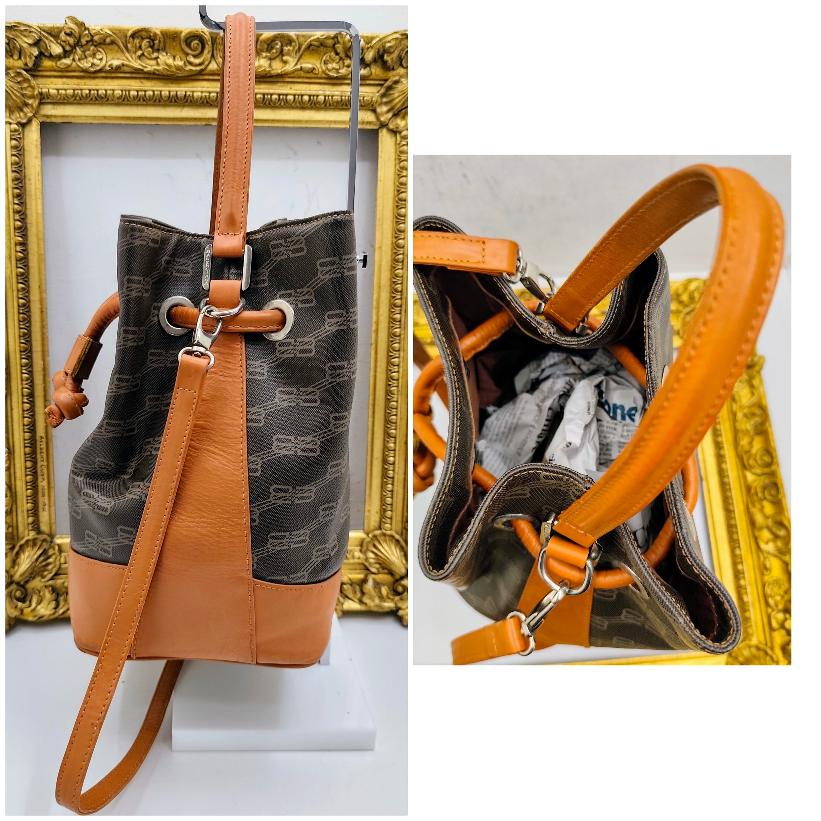 Balenciaga – Secchiello In Canvas Monogram e Pelle