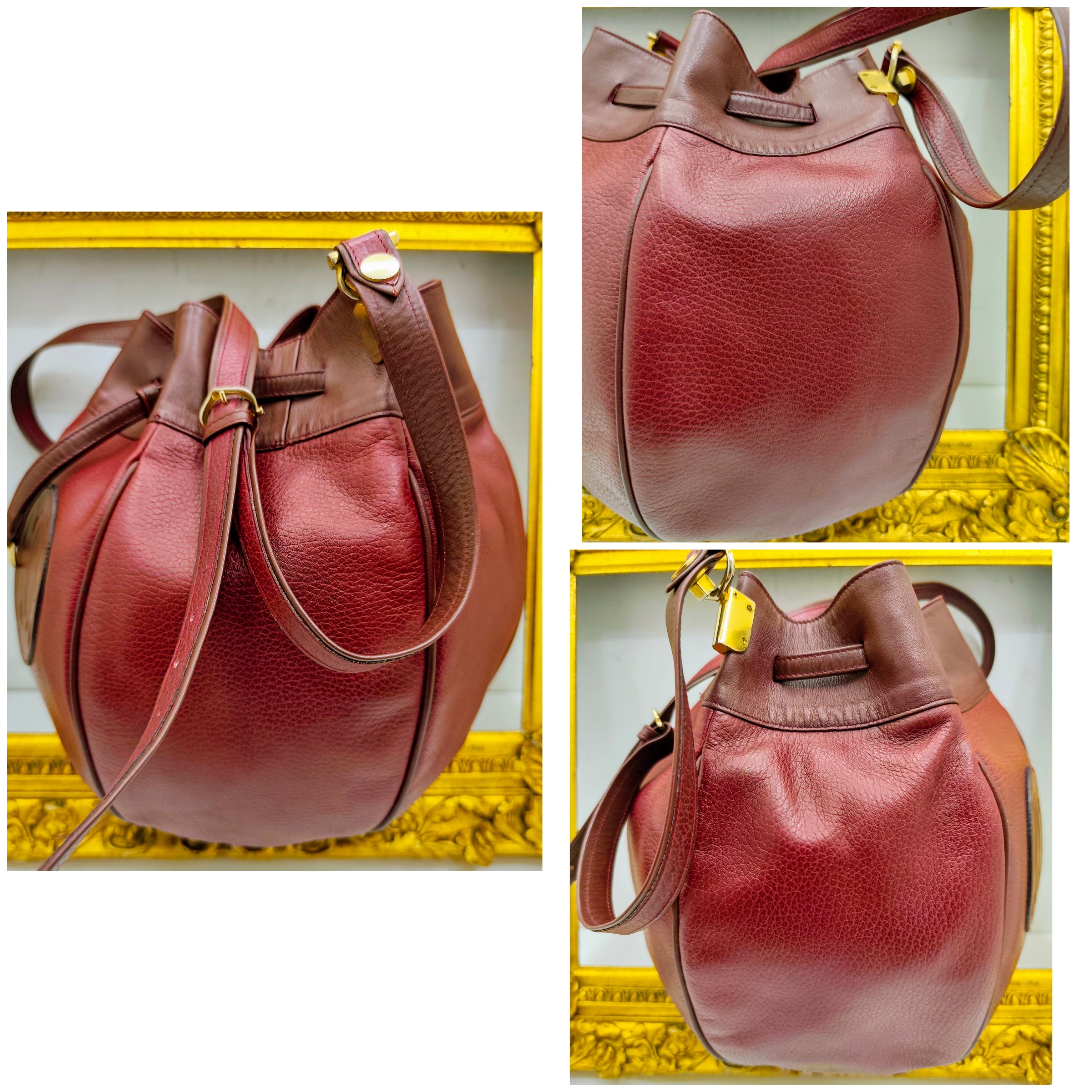 Cartier – Secchiello Bombato Pelle Doppia Bordeaux