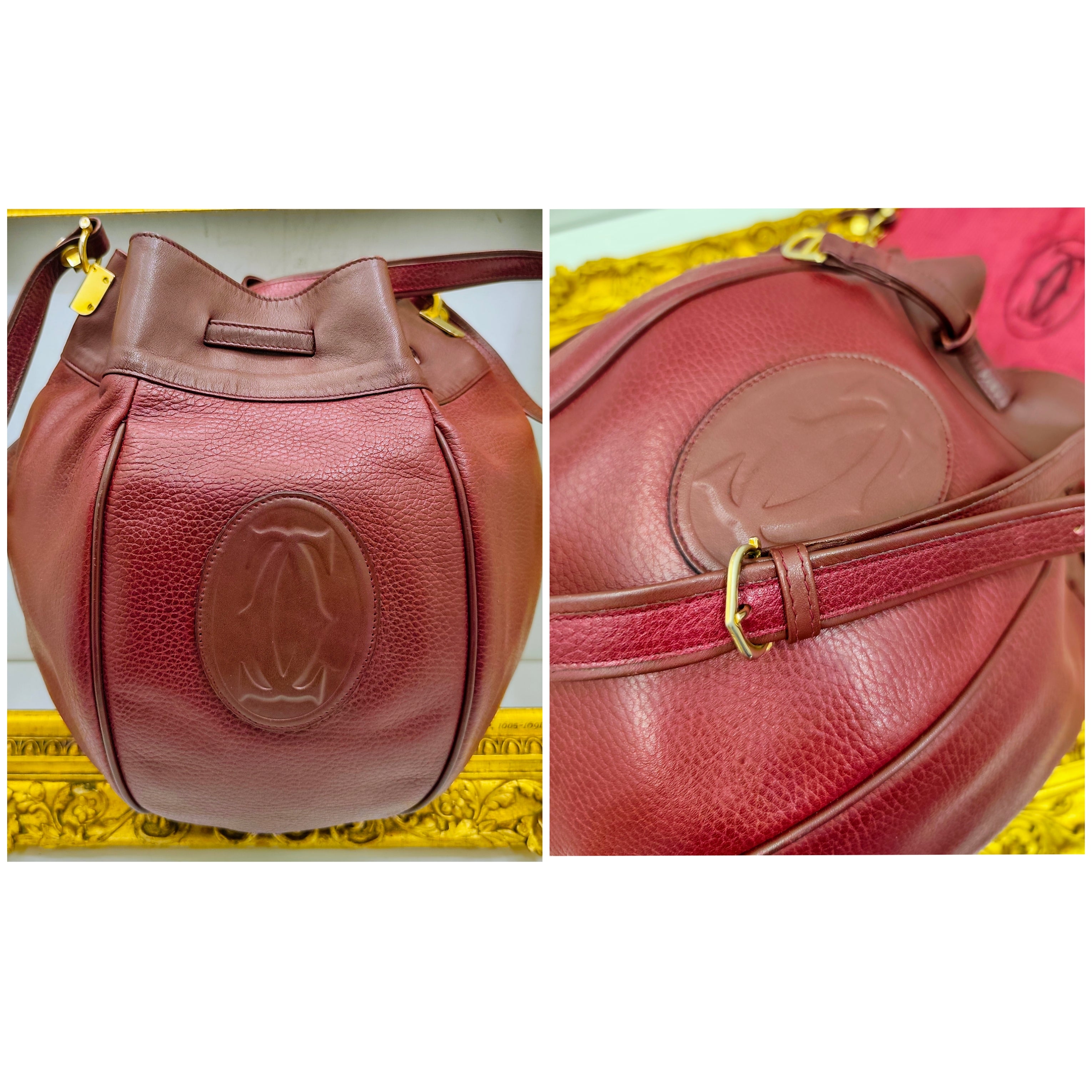 Cartier – Secchiello Bombato Pelle Doppia Bordeaux