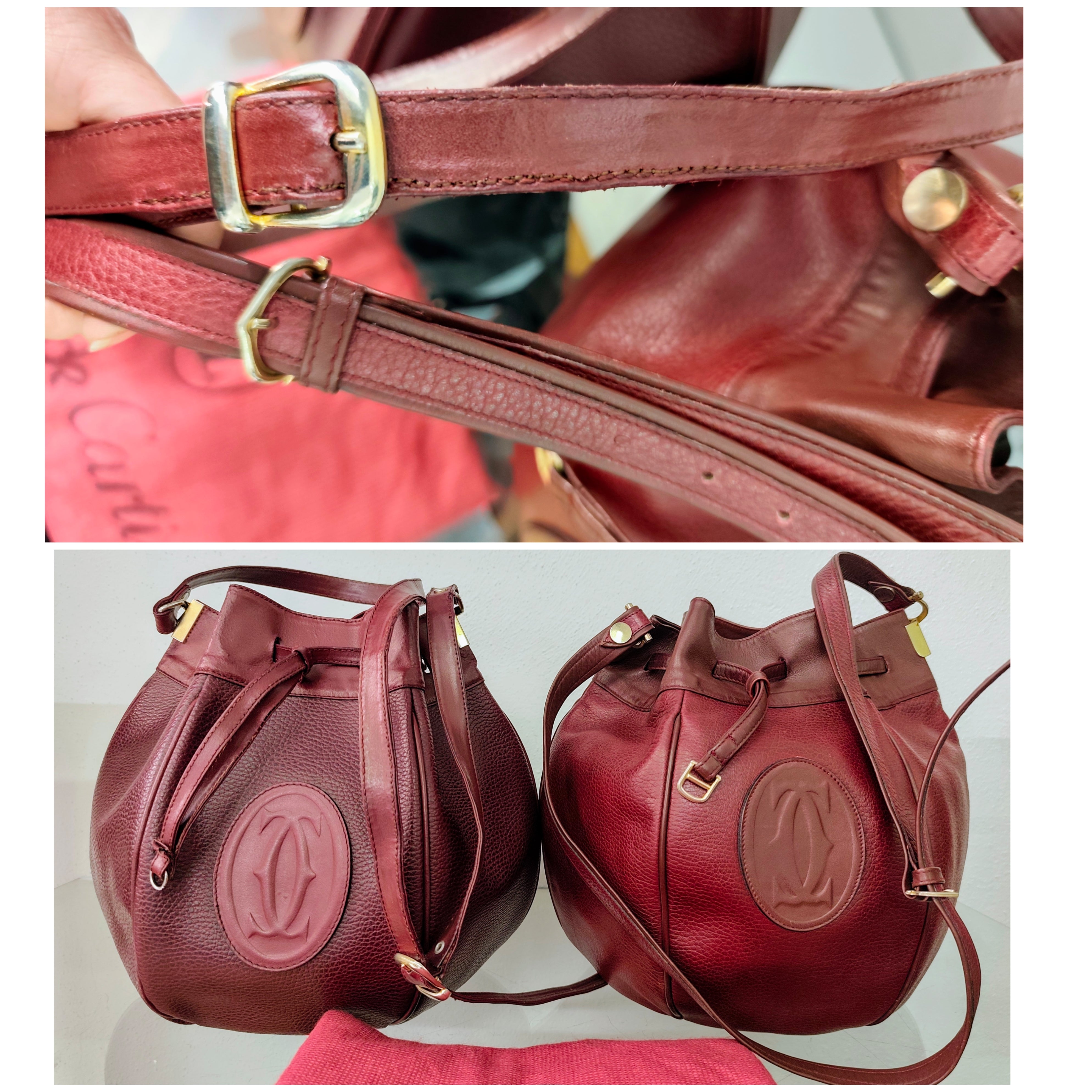 Cartier – Secchiello Bombato Pelle Doppia Bordeaux