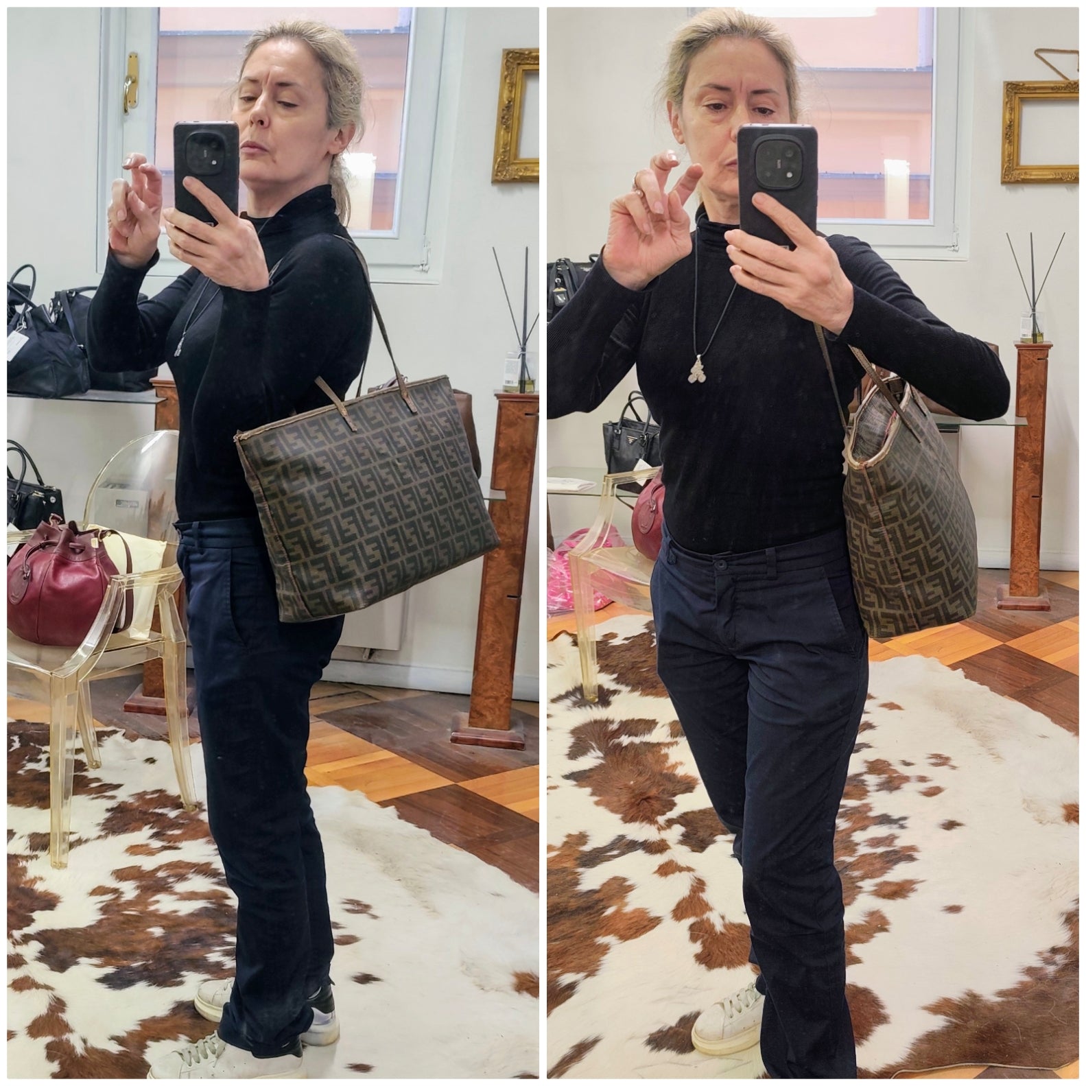 Fendi – Shopper Roll Bag Tote “Zucca”
