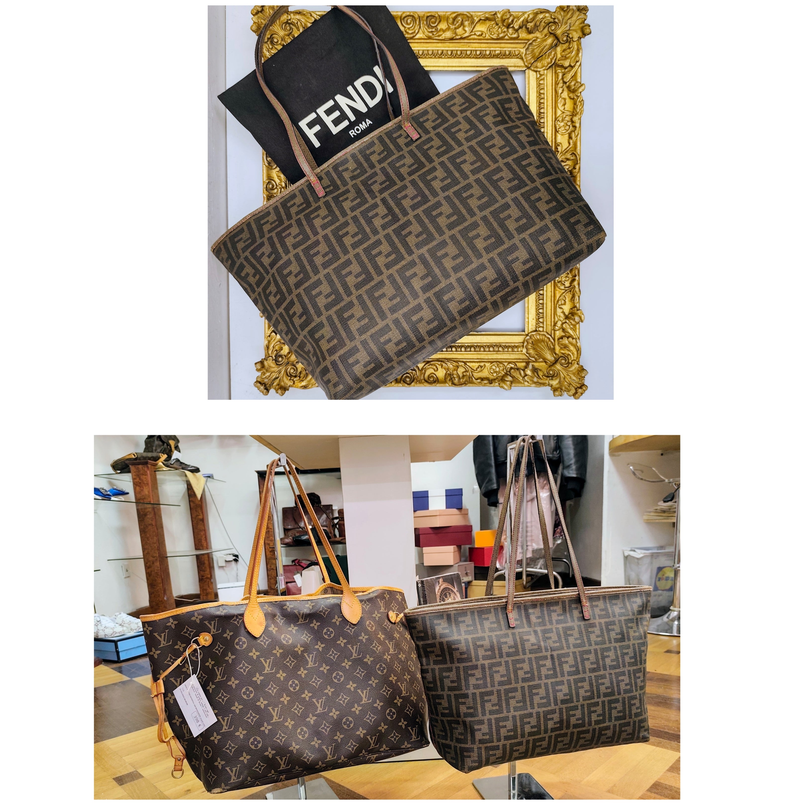 Fendi – Shopper Roll Bag Tote “Zucca”