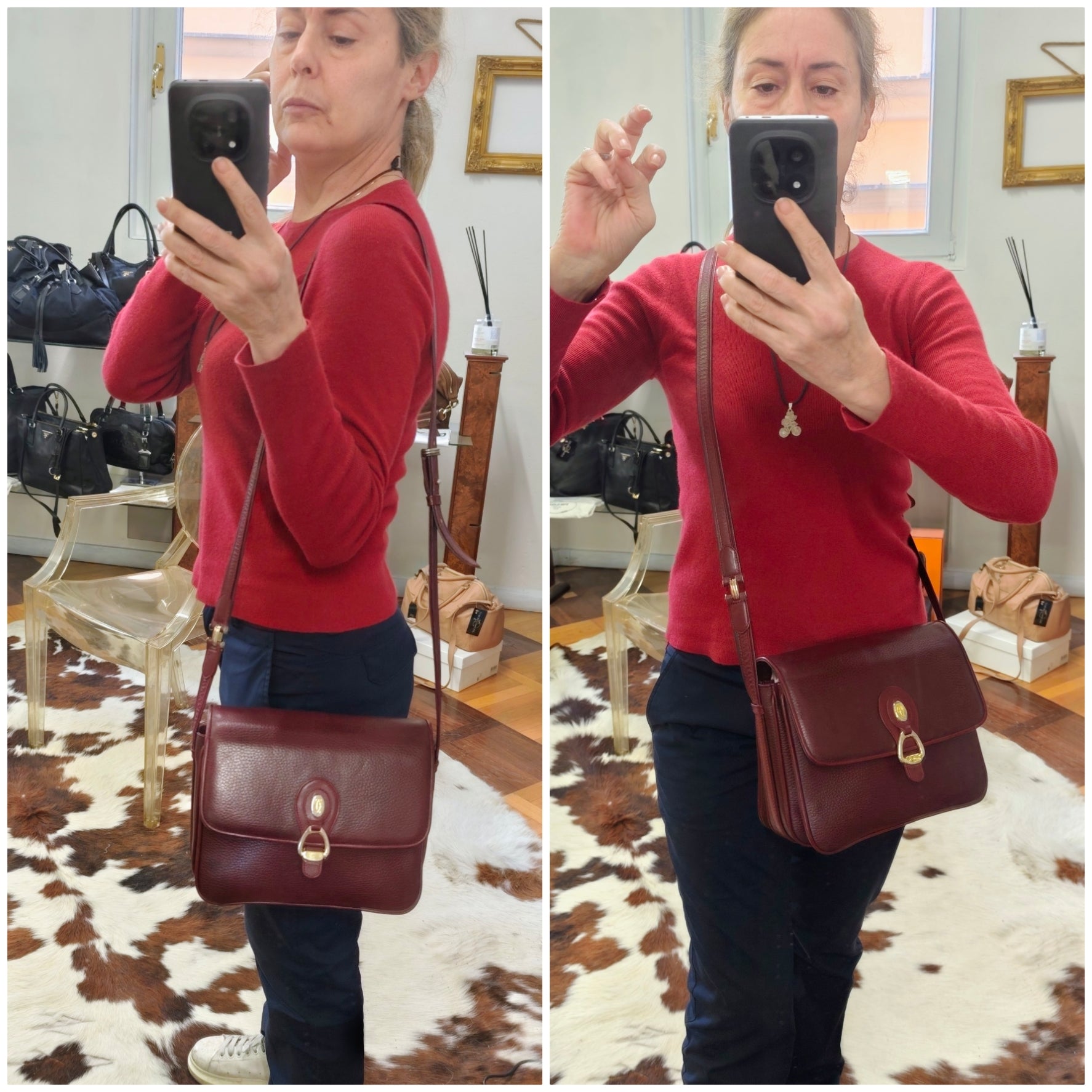 Cartier - Camera Bag a Tracolla con Charm in Pelle Vintage
