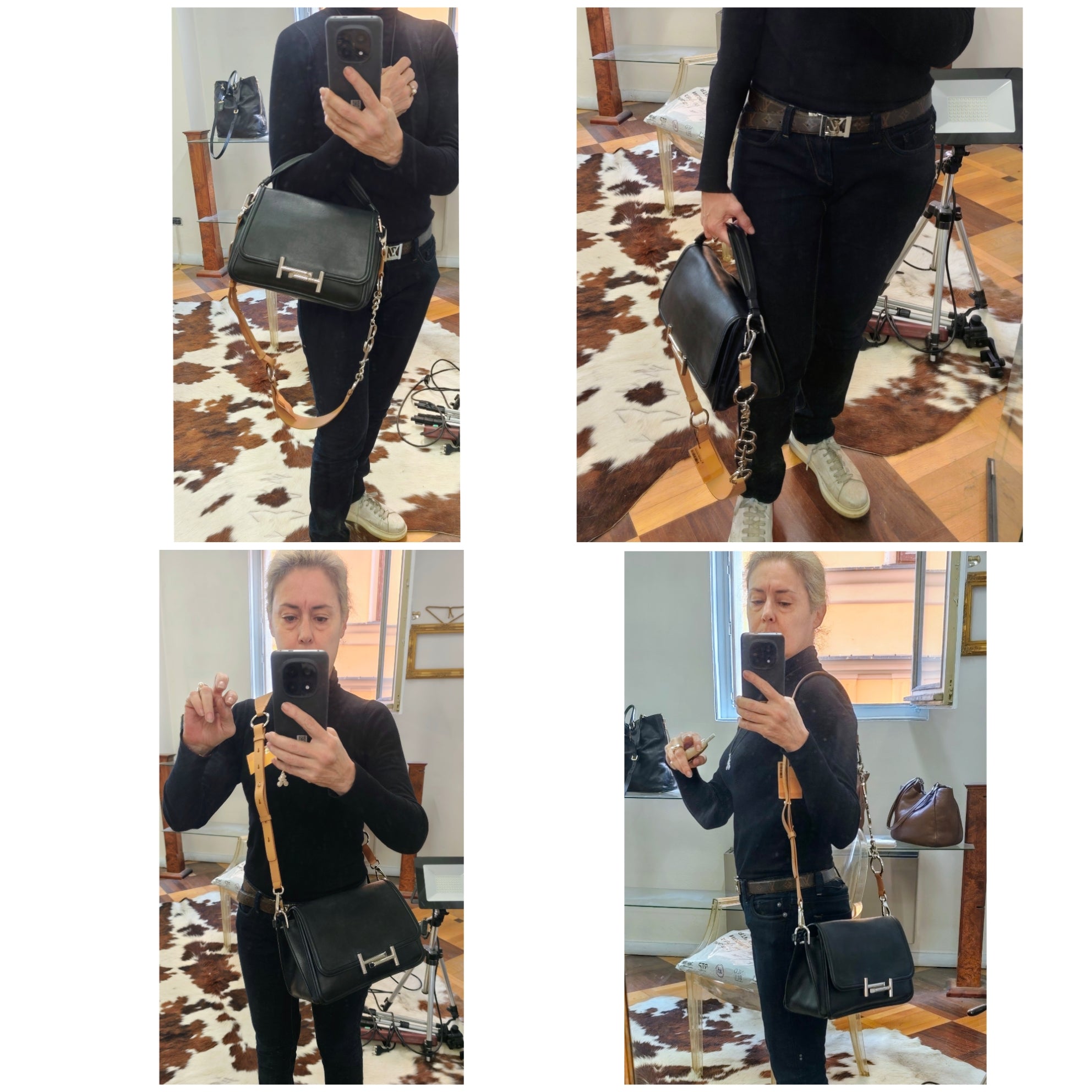 Tod’s – Borsa Tote "Double T" in Pelle Nera con tracolla