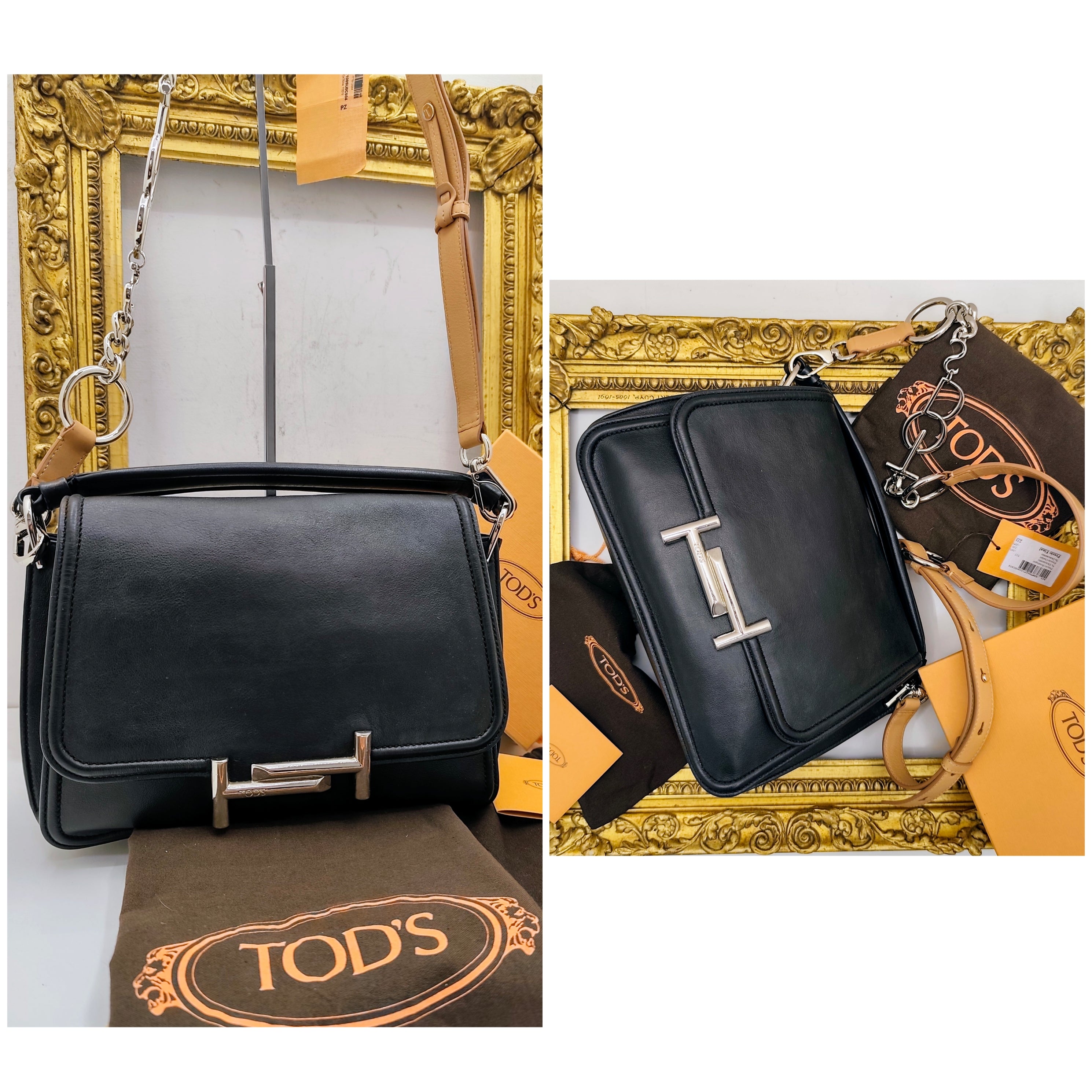 Tod’s – Borsa Tote "Double T" in Pelle Nera con tracolla