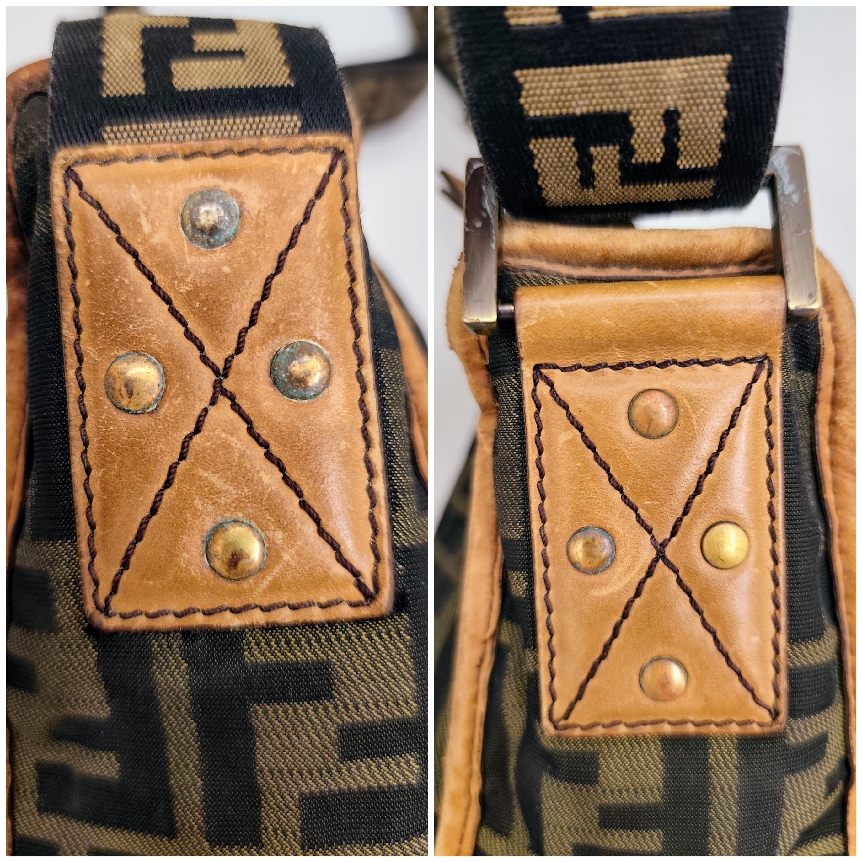 Fendi – Camera Bag Postina in Tessuto Zucca Marrone Vintage