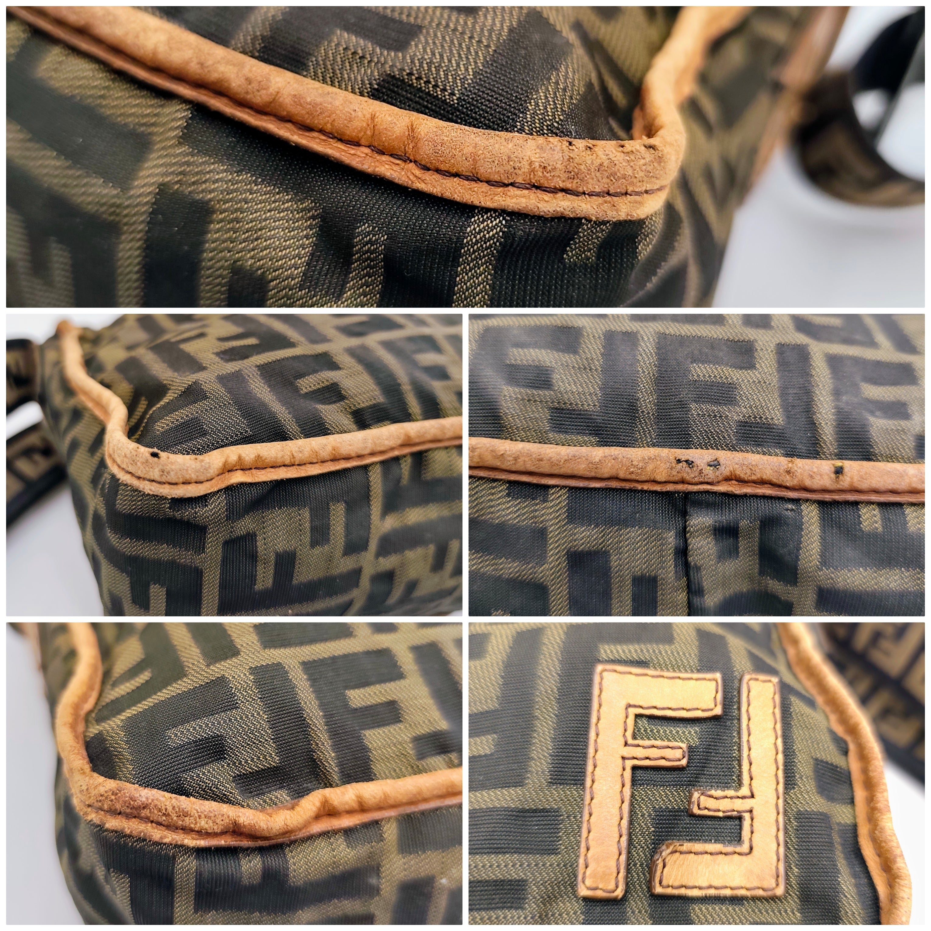 Fendi – Camera Bag Postina in Tessuto Zucca Marrone Vintage