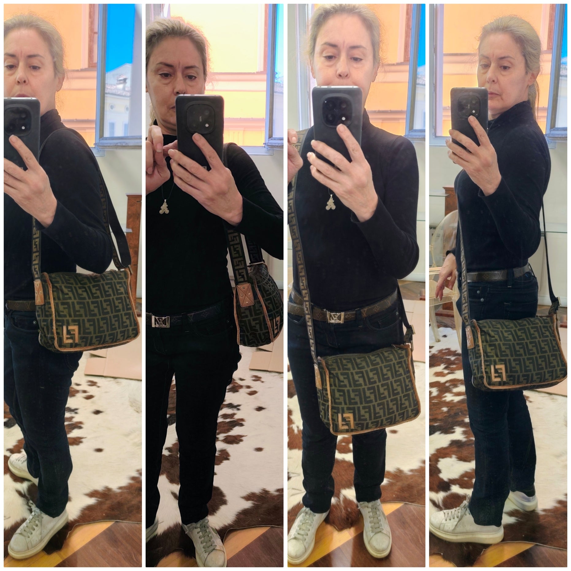 Fendi – Camera Bag Postina in Tessuto Zucca Marrone Vintage