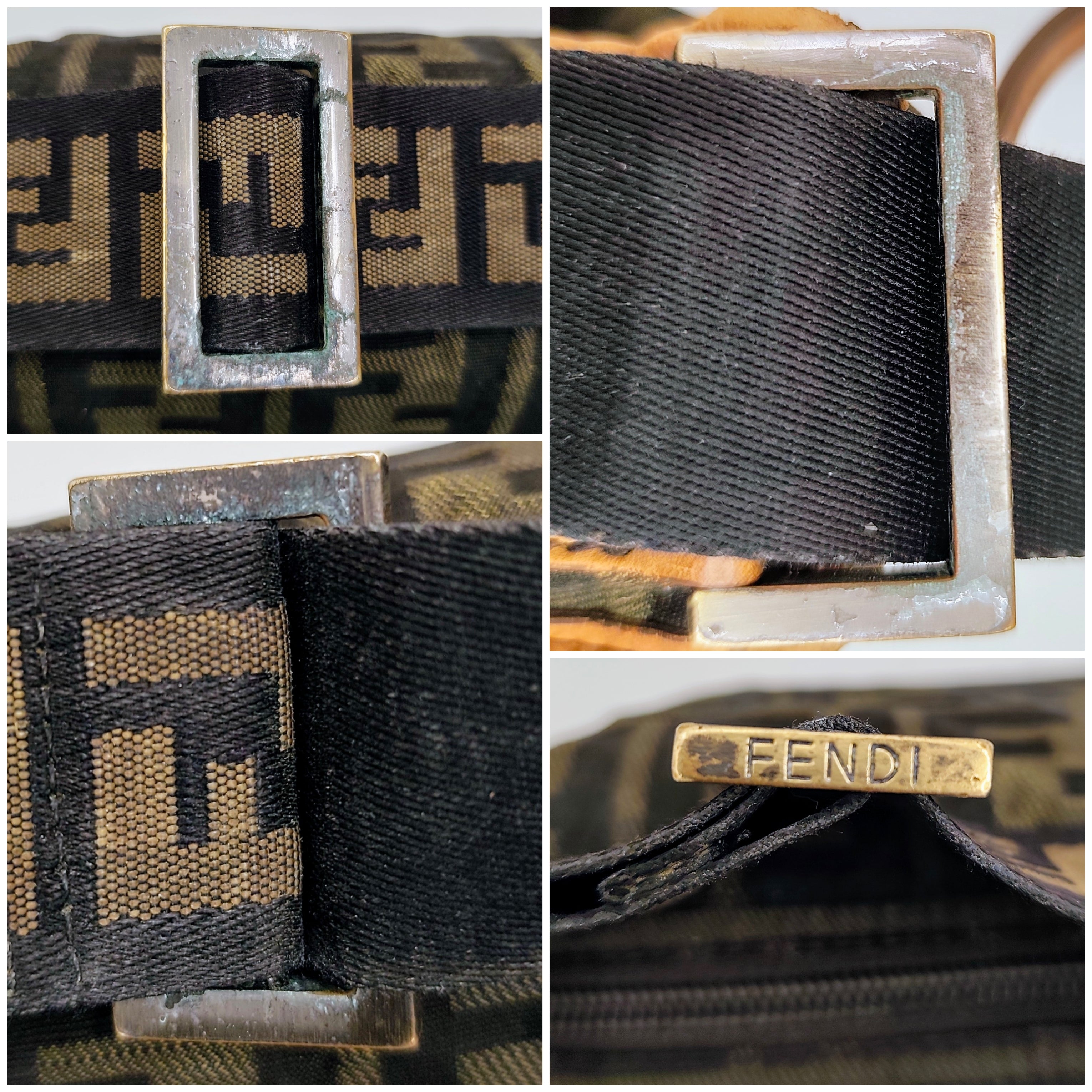 Fendi – Camera Bag Postina in Tessuto Zucca Marrone Vintage