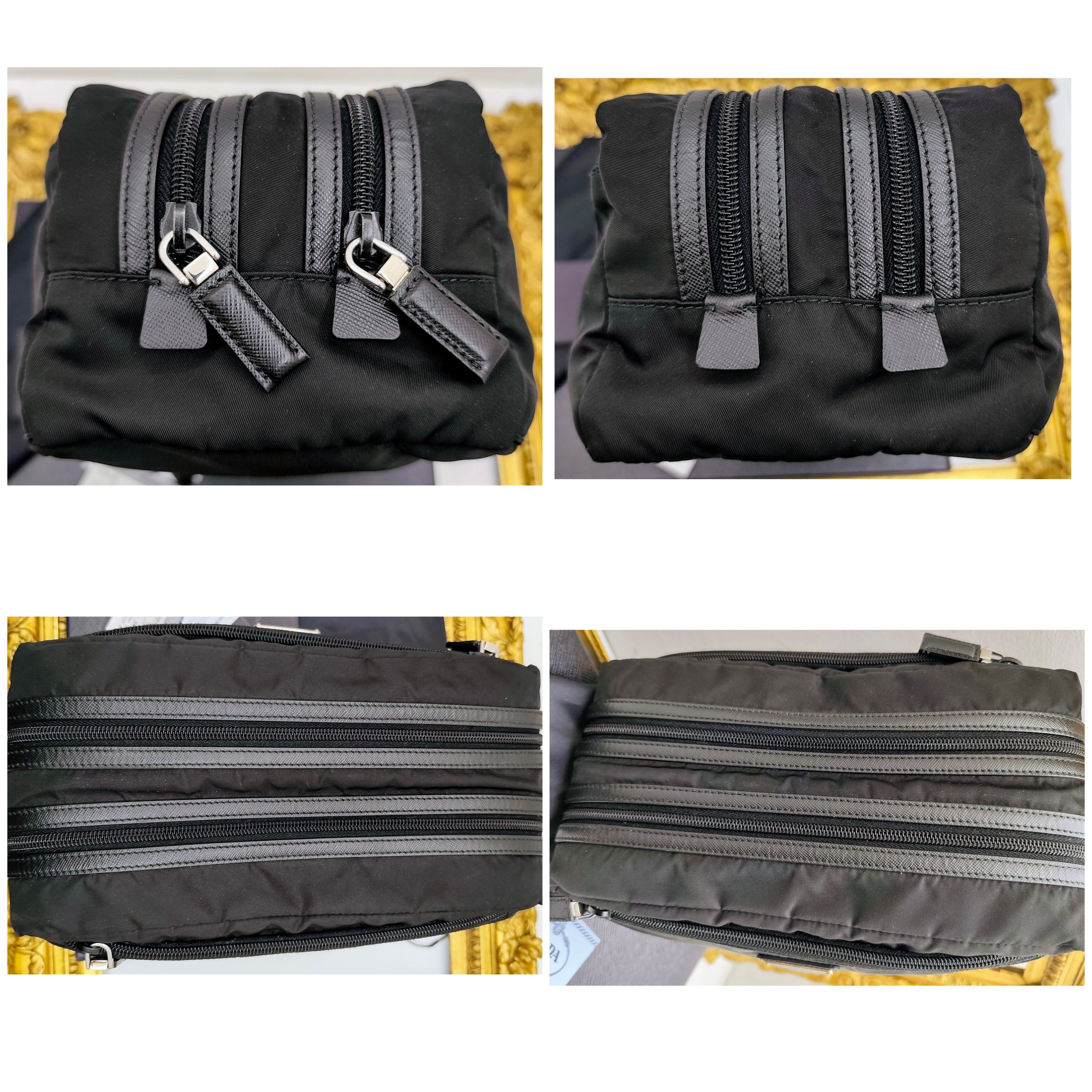 Prada - Trousse Toilette Doppia da Viaggio in Re-Nylon e Saffiano Nero