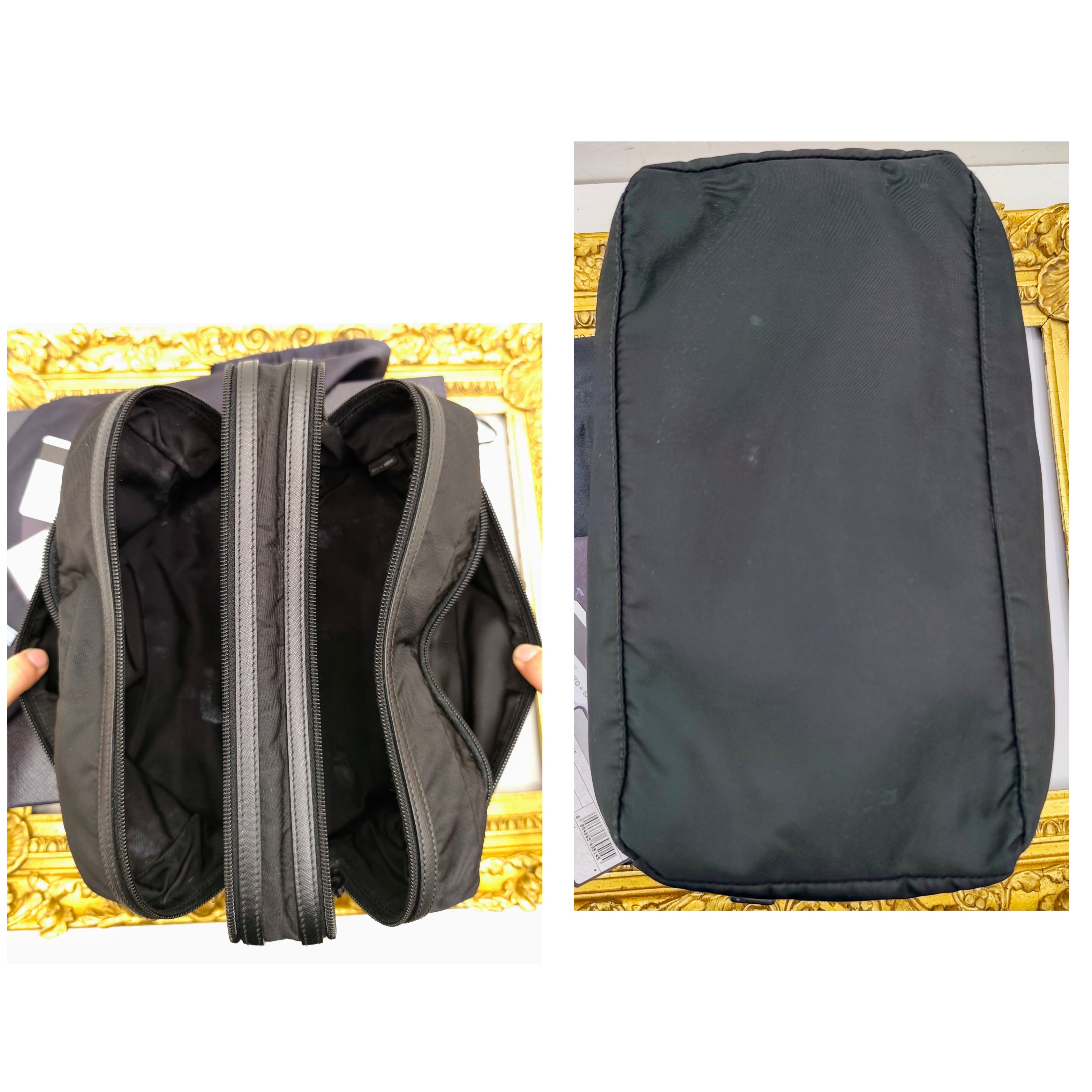 Prada - Trousse Toilette Doppia da Viaggio in Re-Nylon e Saffiano Nero