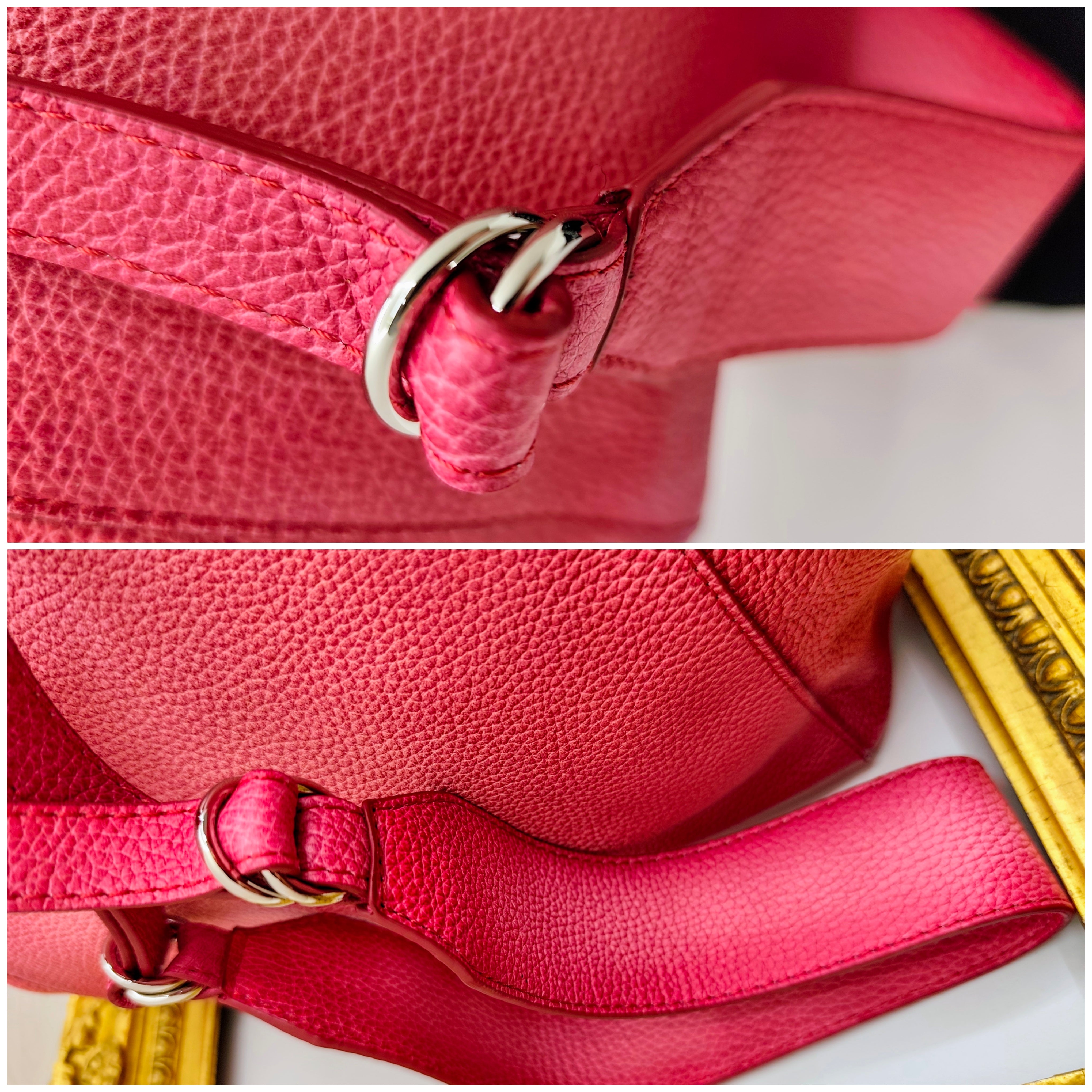 Orciani – Borsa "Fan" a Mano con Tracolla in Pelle Rosa Melange