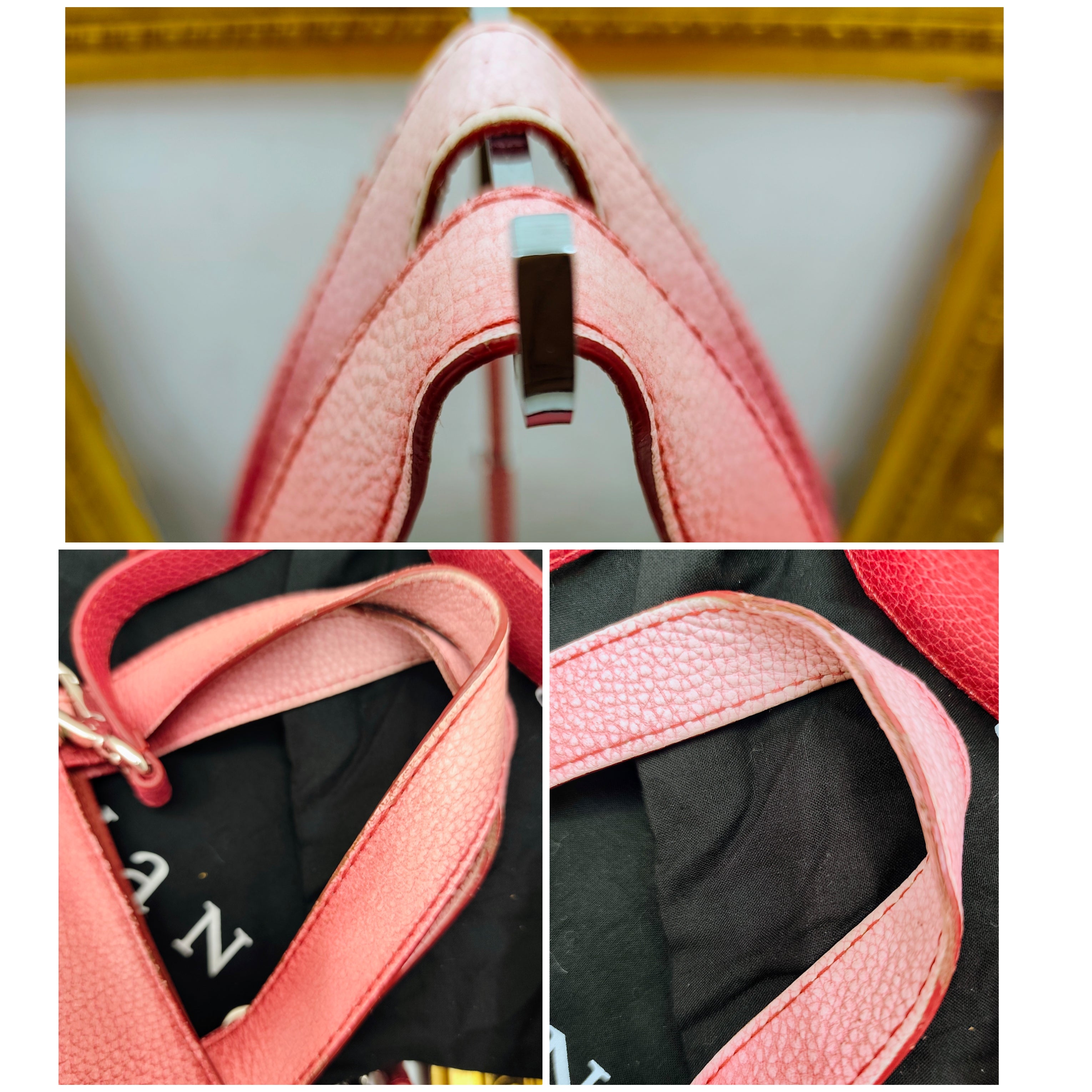 Orciani – Borsa "Fan" a Mano con Tracolla in Pelle Rosa Melange