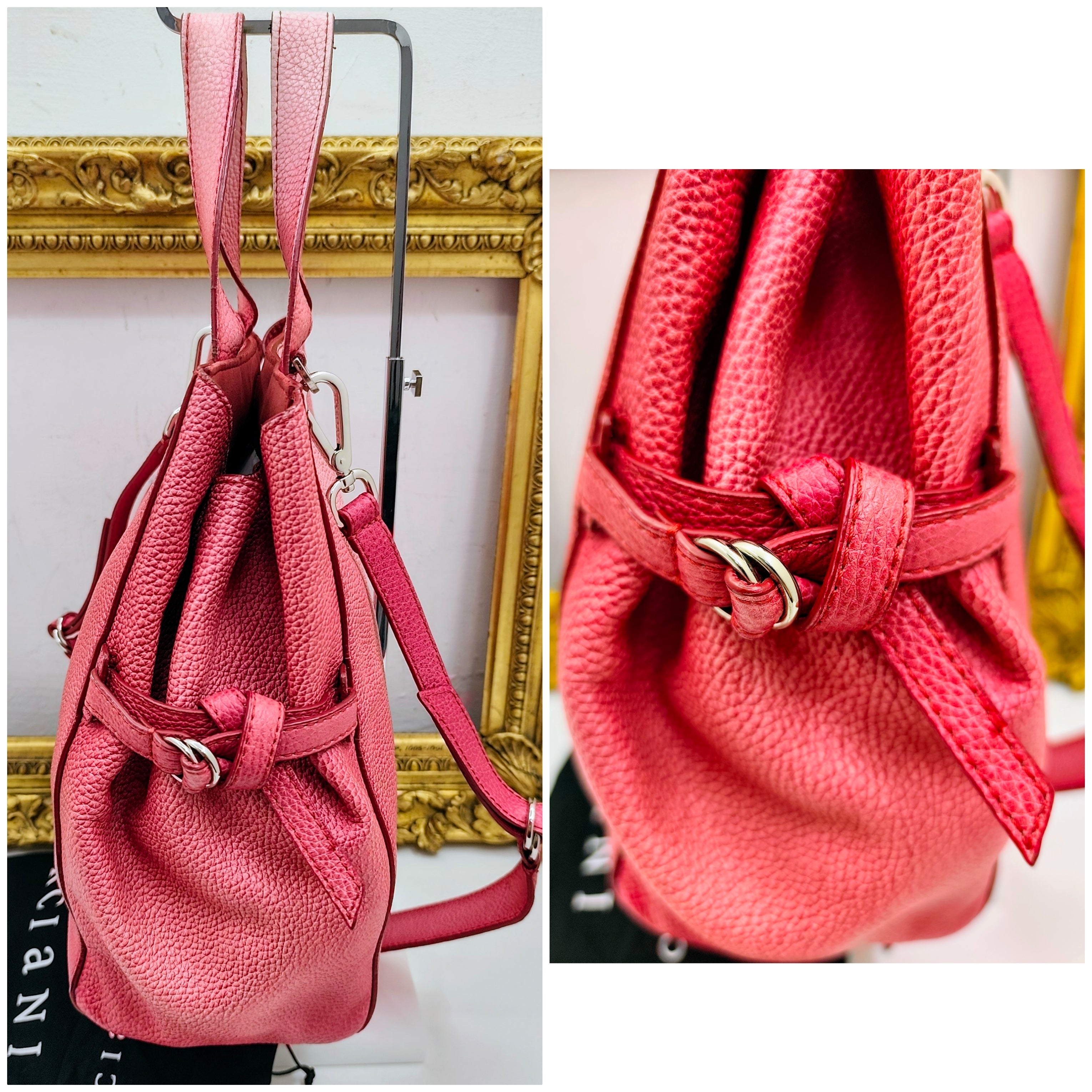 Orciani – Borsa "Fan" a Mano con Tracolla in Pelle Rosa Melange