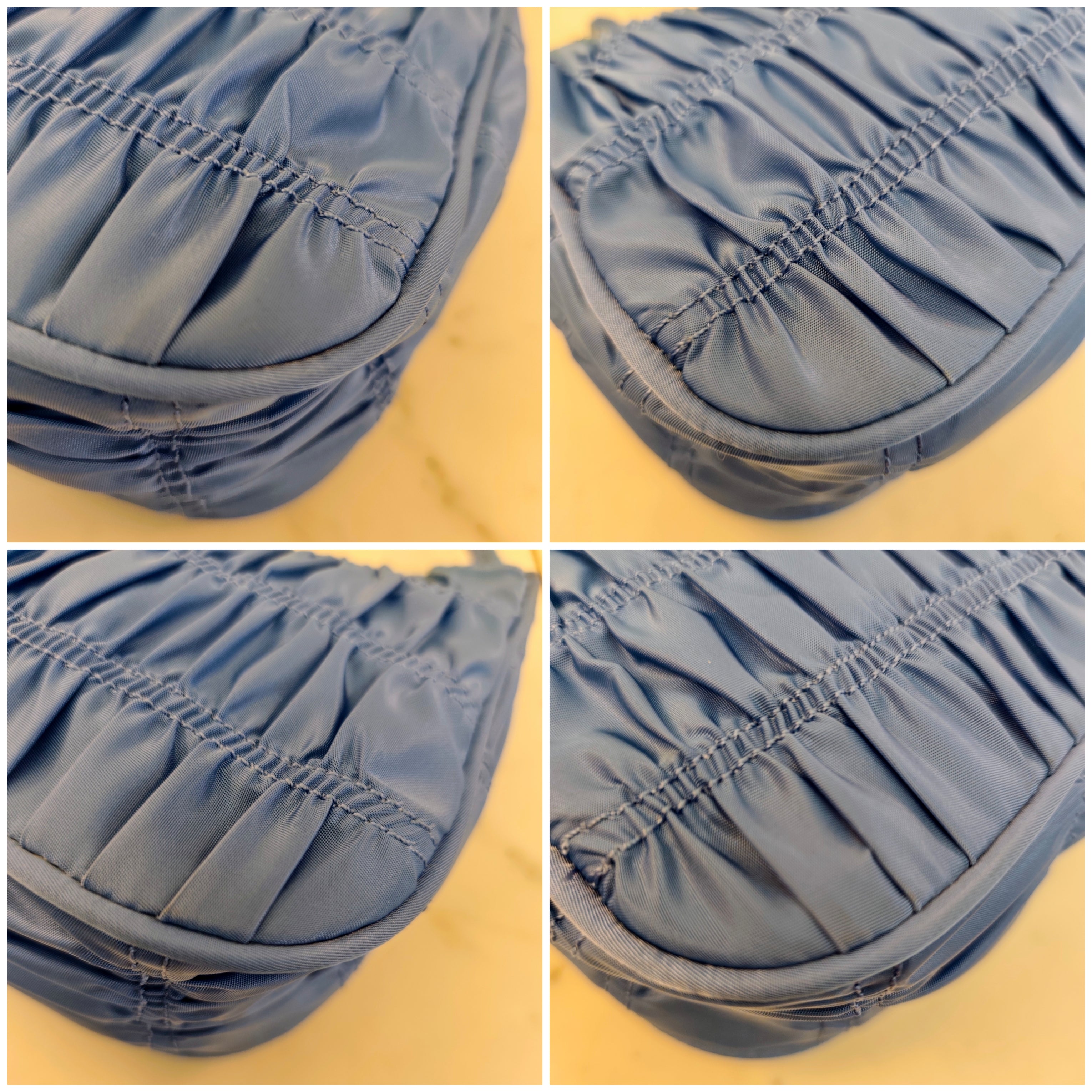 PRADA – Borsa Hobo Re-Edition 2005 Re-Nylon goffrato azzurro