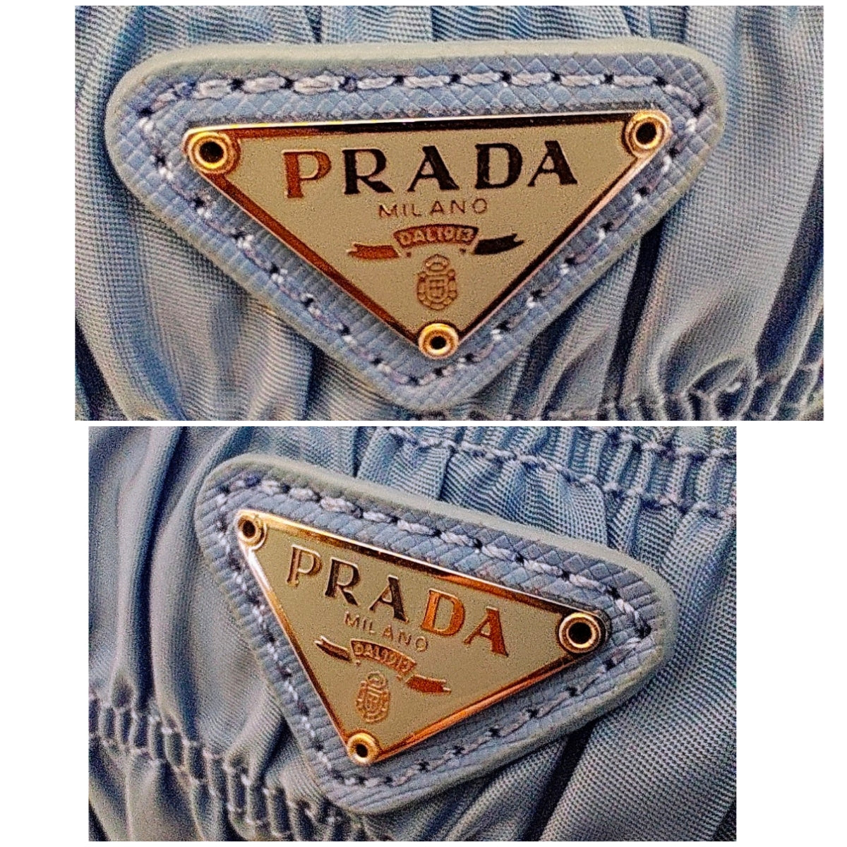 PRADA – Borsa Hobo Re-Edition 2005 Re-Nylon goffrato azzurro