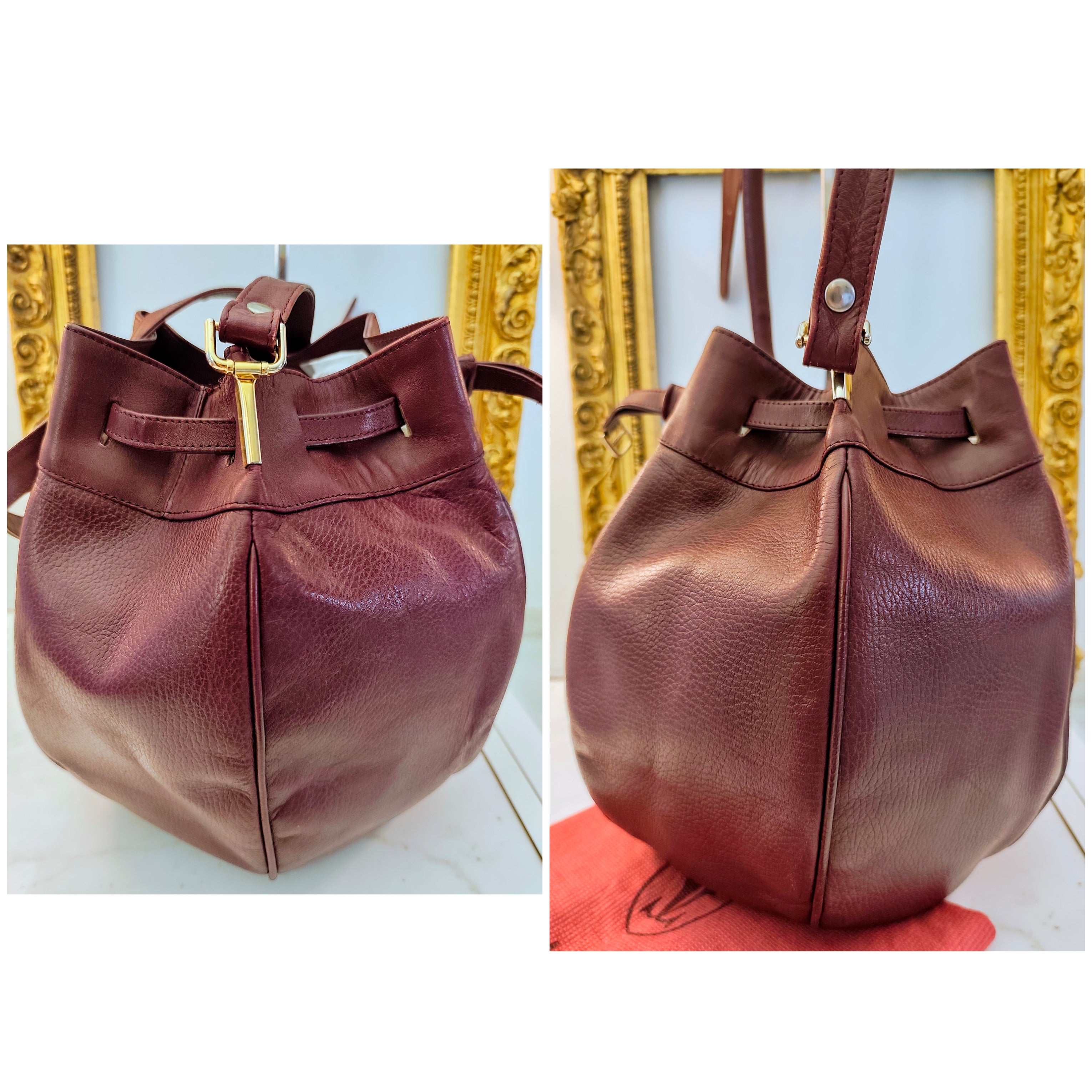 Cartier – Secchiello Bombato Pelle Bordeaux Vintage