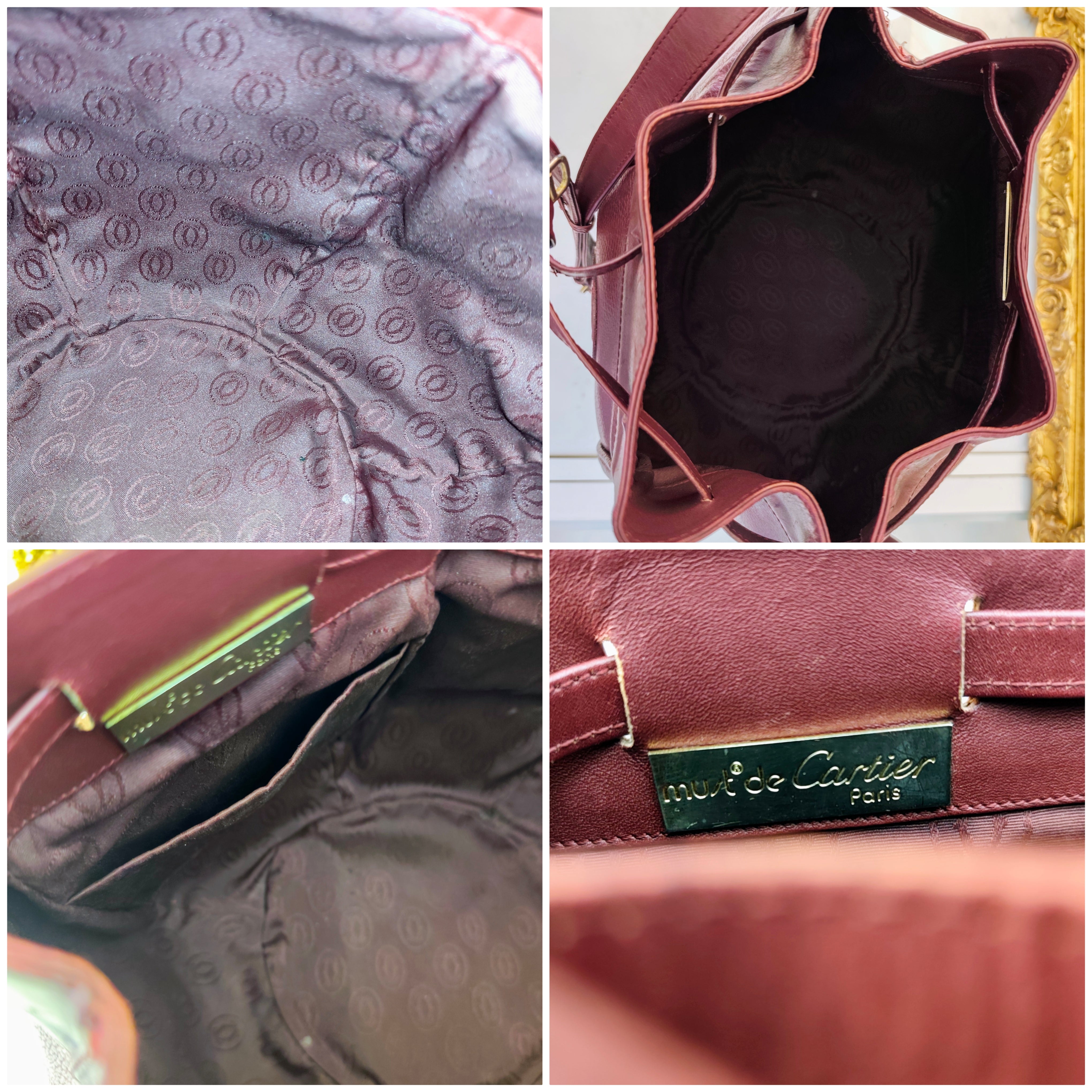 Cartier – Secchiello Bombato Pelle Bordeaux Vintage