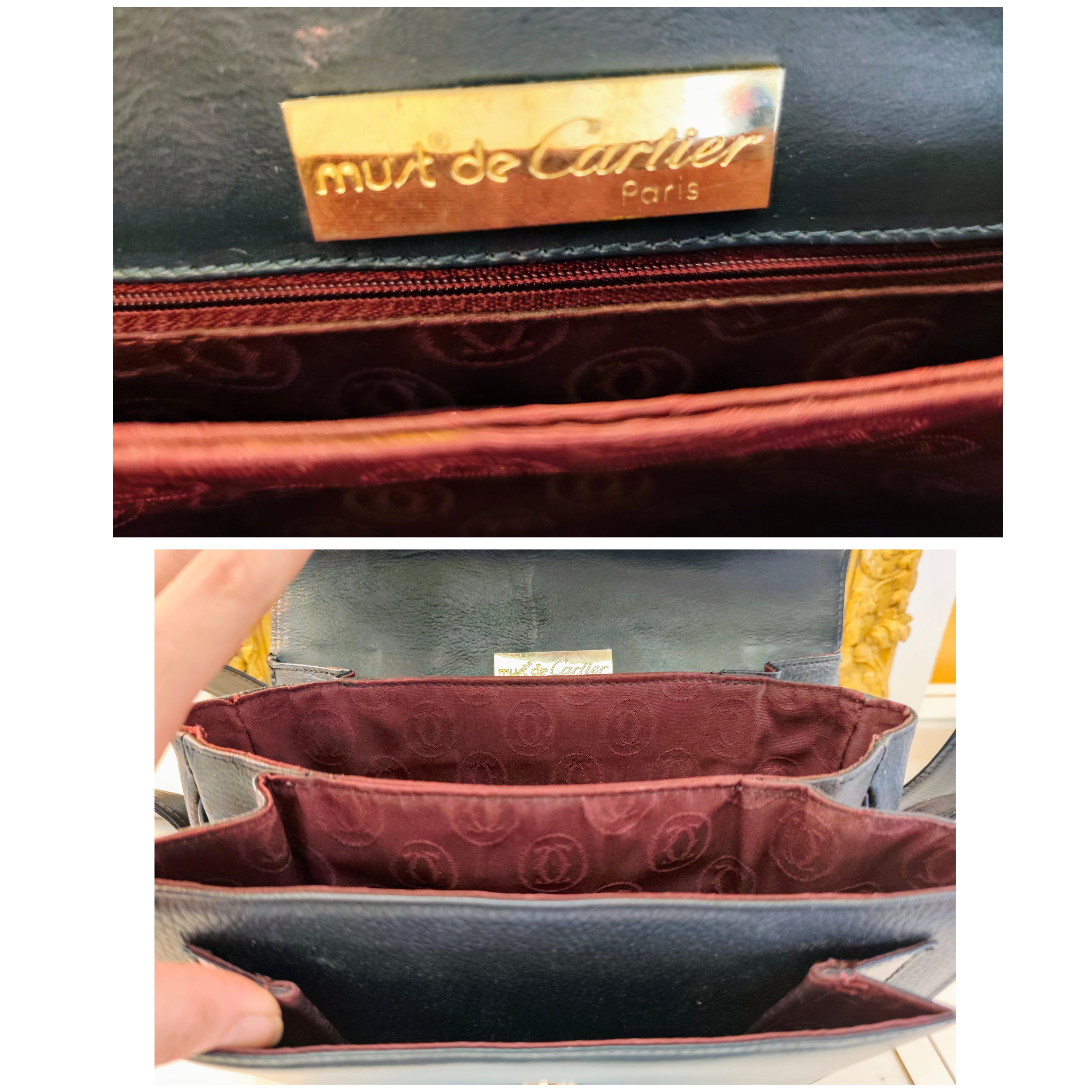 Cartier - Camera Bag a 3 Soffietti Postina a tracolla Vintage in Pelle Blu