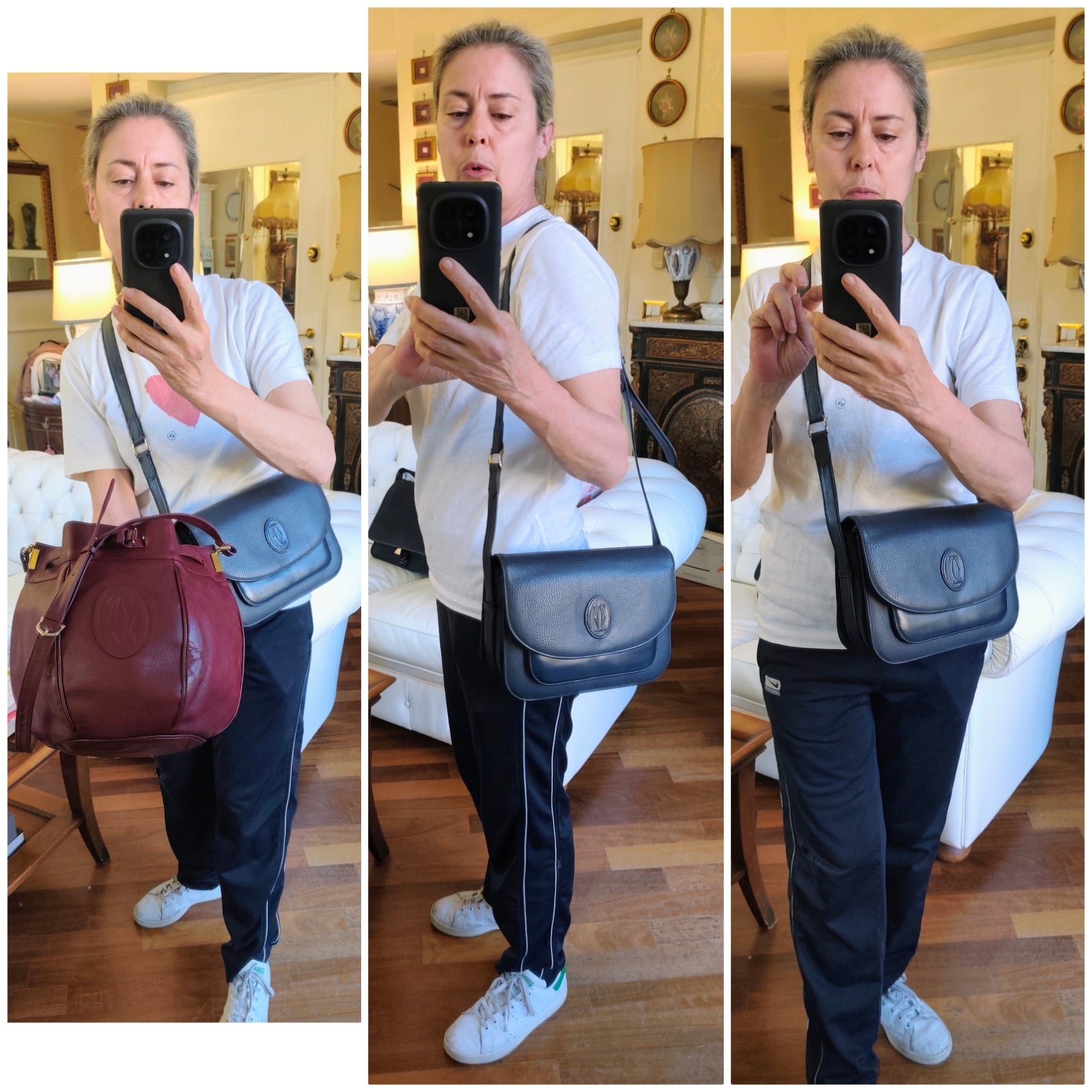 Cartier - Camera Bag a 3 Soffietti Postina a tracolla Vintage in Pelle Blu