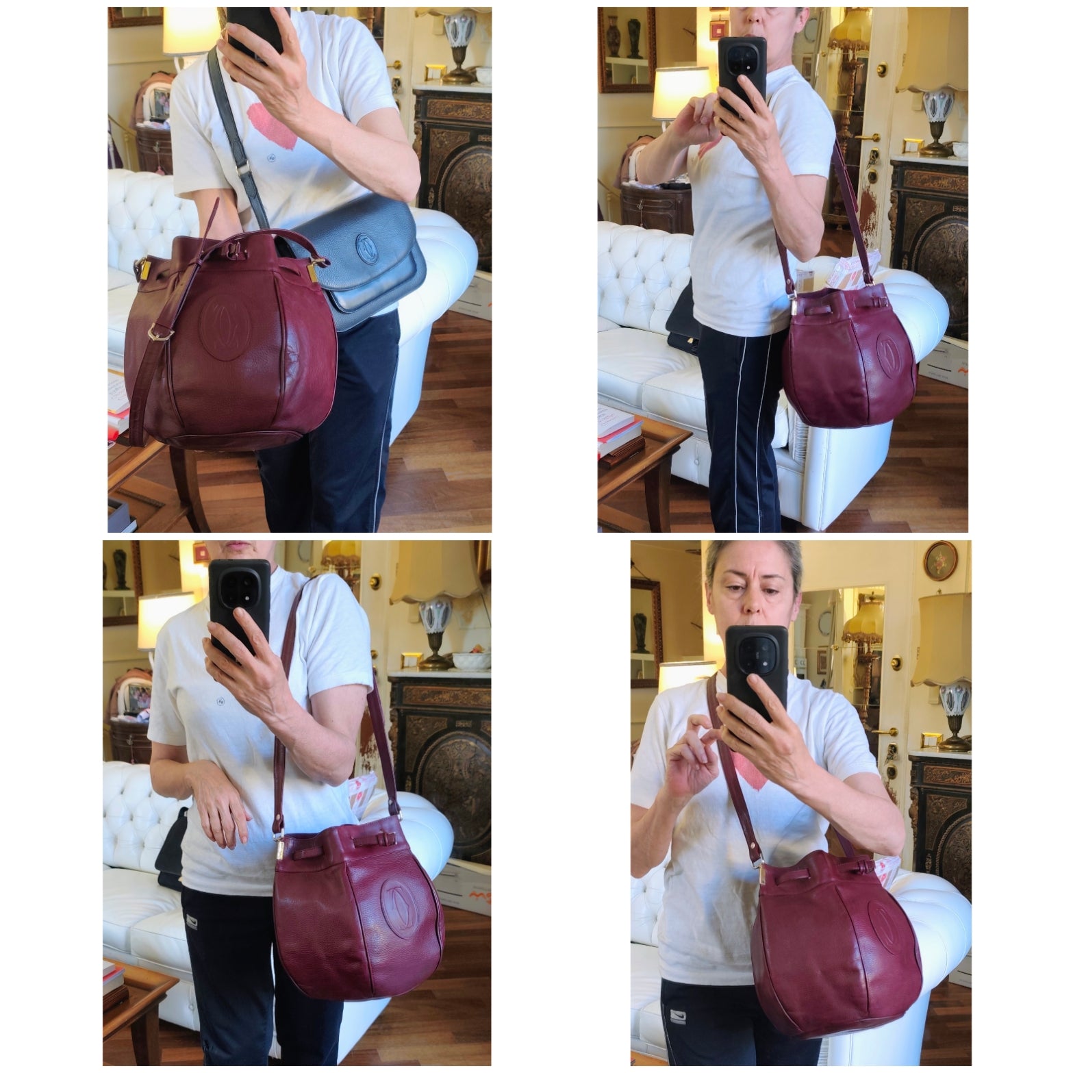 Cartier – Secchiello Bombato Pelle Bordeaux Vintage