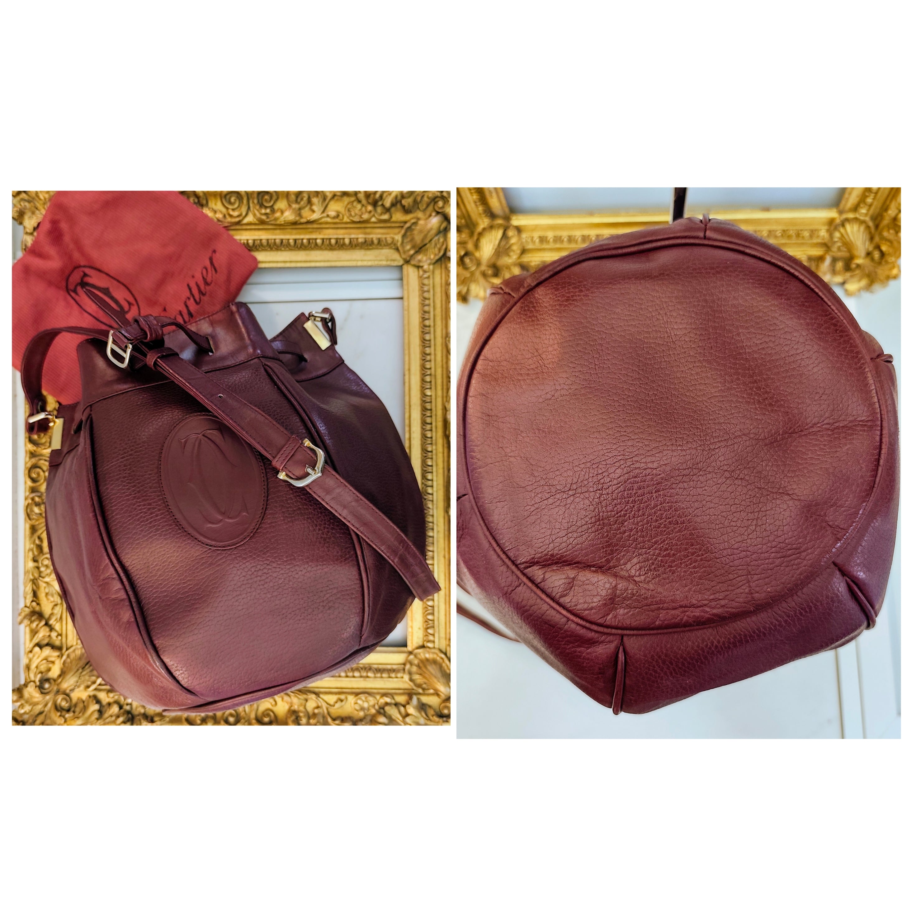 Cartier – Secchiello Bombato Pelle Bordeaux Vintage