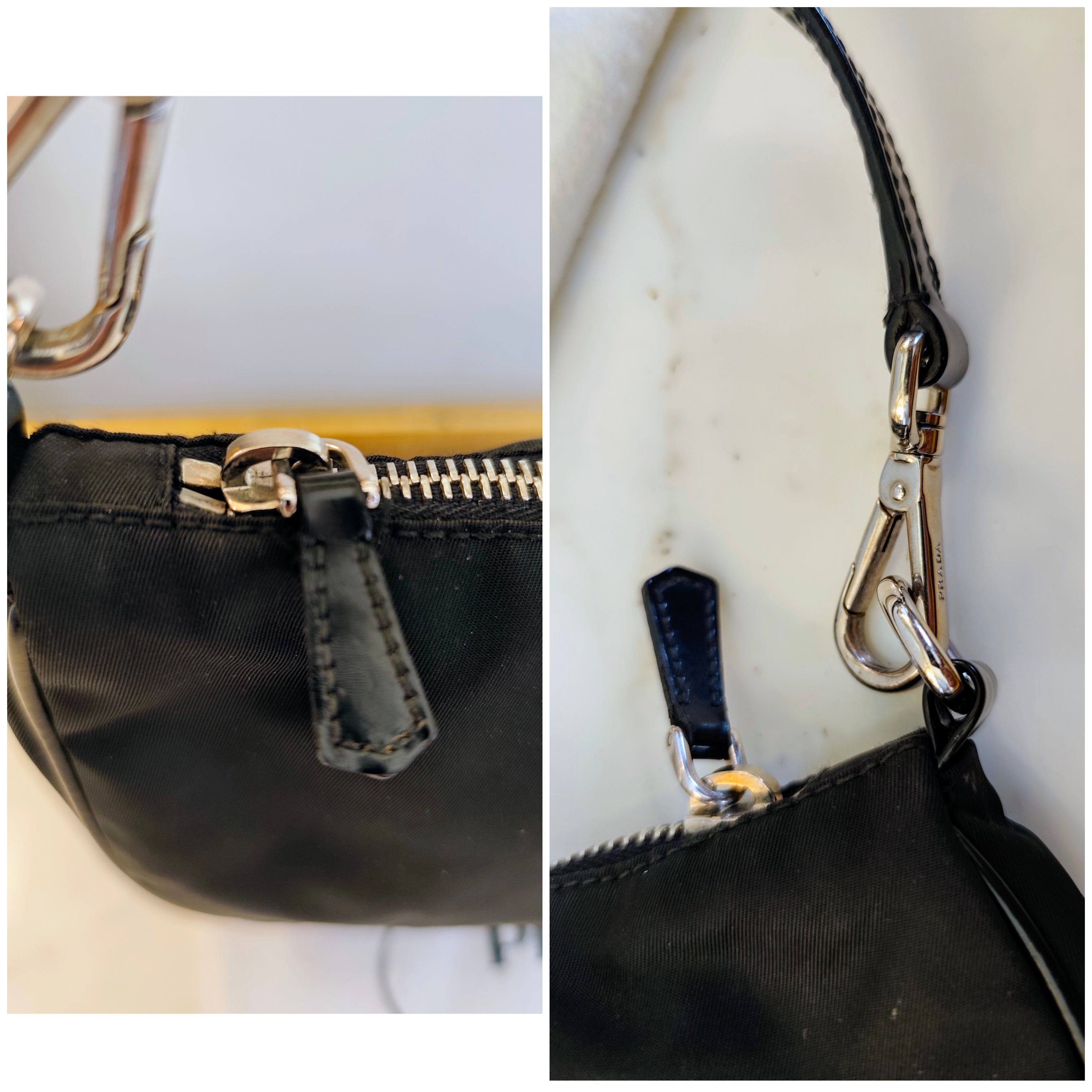 Prada – Mini Borsa a Spalla in Re-Nylon Nero Logo Jacquard