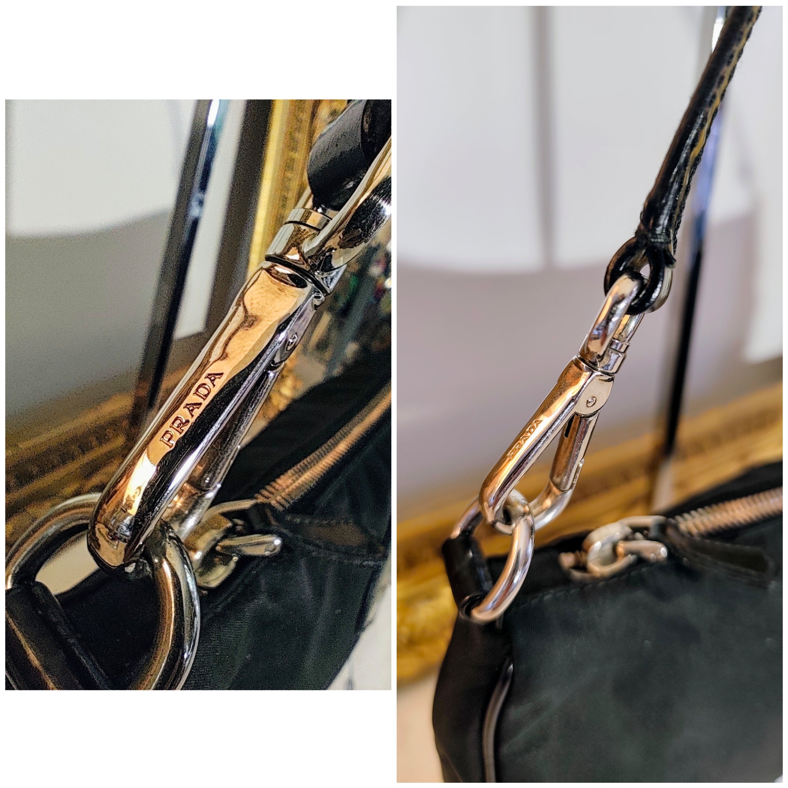 Prada – Mini Borsa a Spalla in Re-Nylon Nero Logo Jacquard