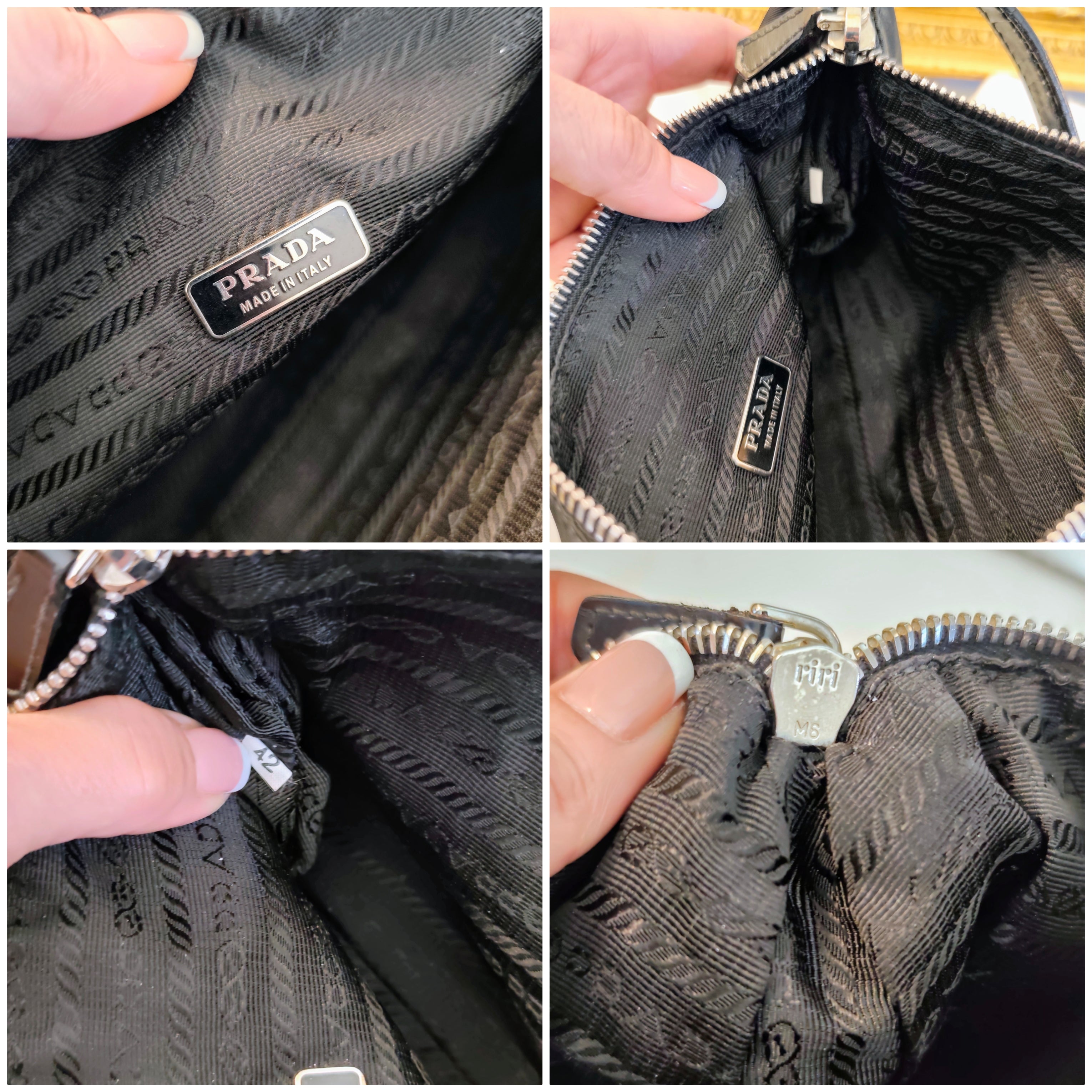 Prada – Mini Borsa a Spalla in Re-Nylon Nero Logo Jacquard