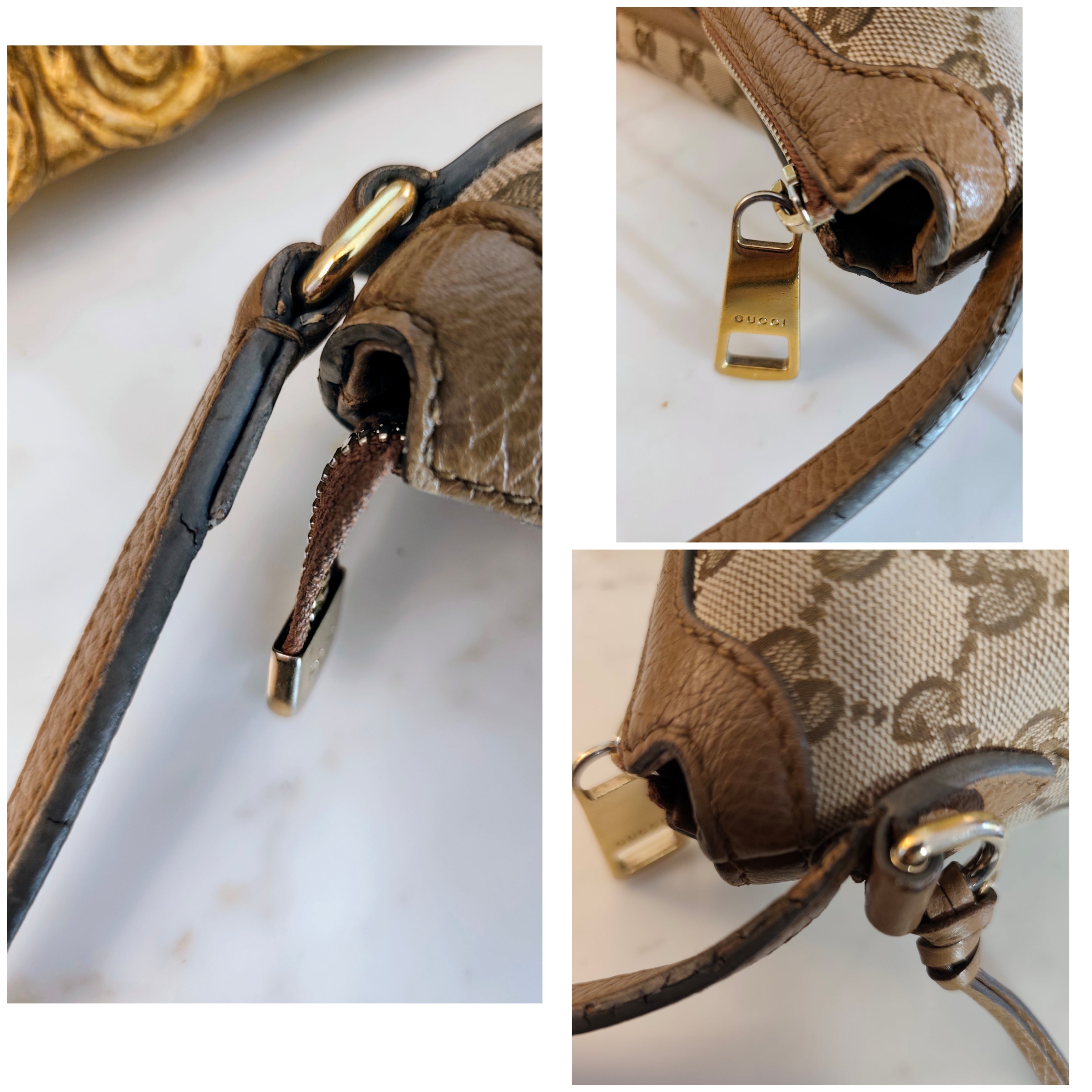 Gucci – Bree Shopper Hobo Tessuto “GG” Beige e Pelle cammello