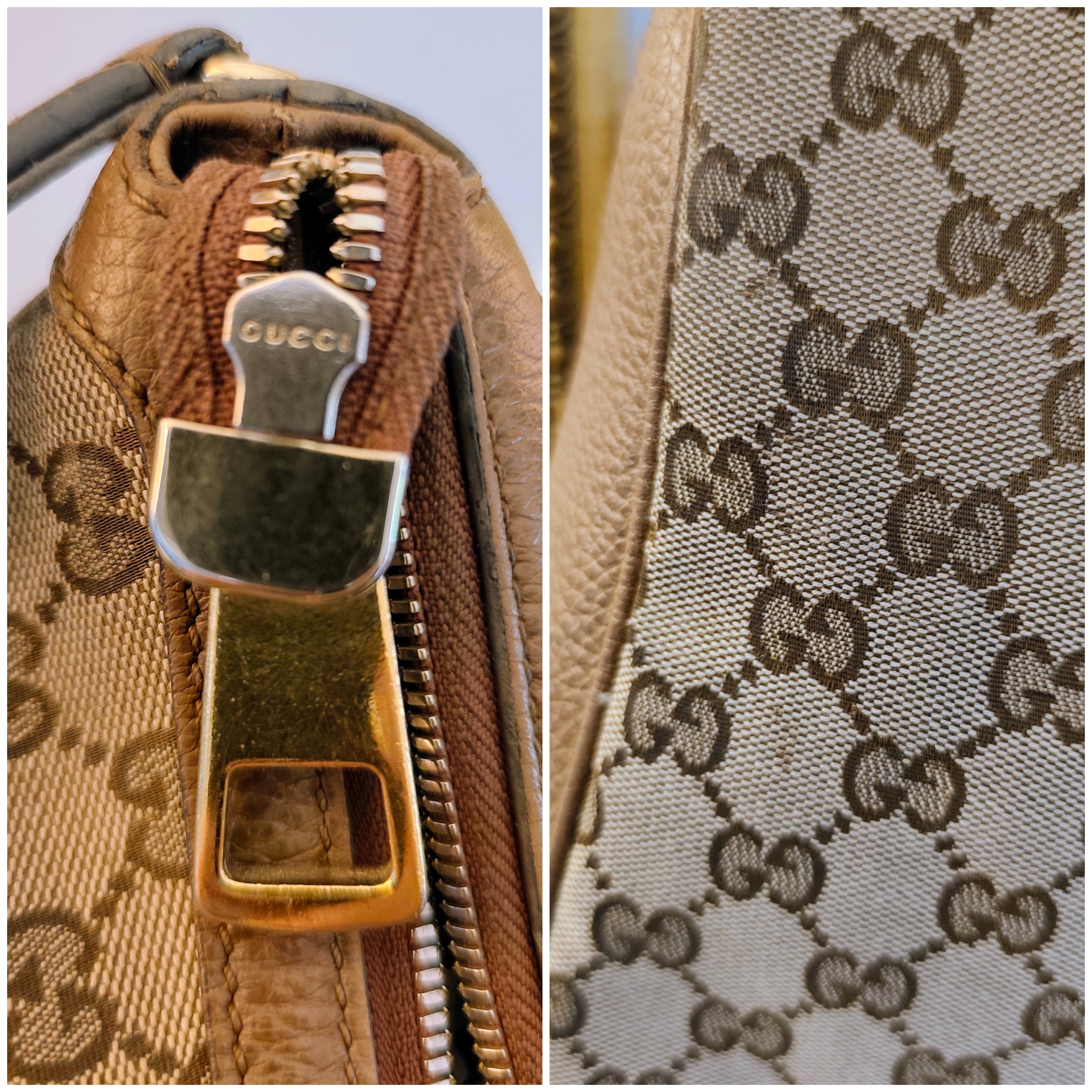 Gucci – Bree Shopper Hobo Tessuto “GG” Beige e Pelle cammello