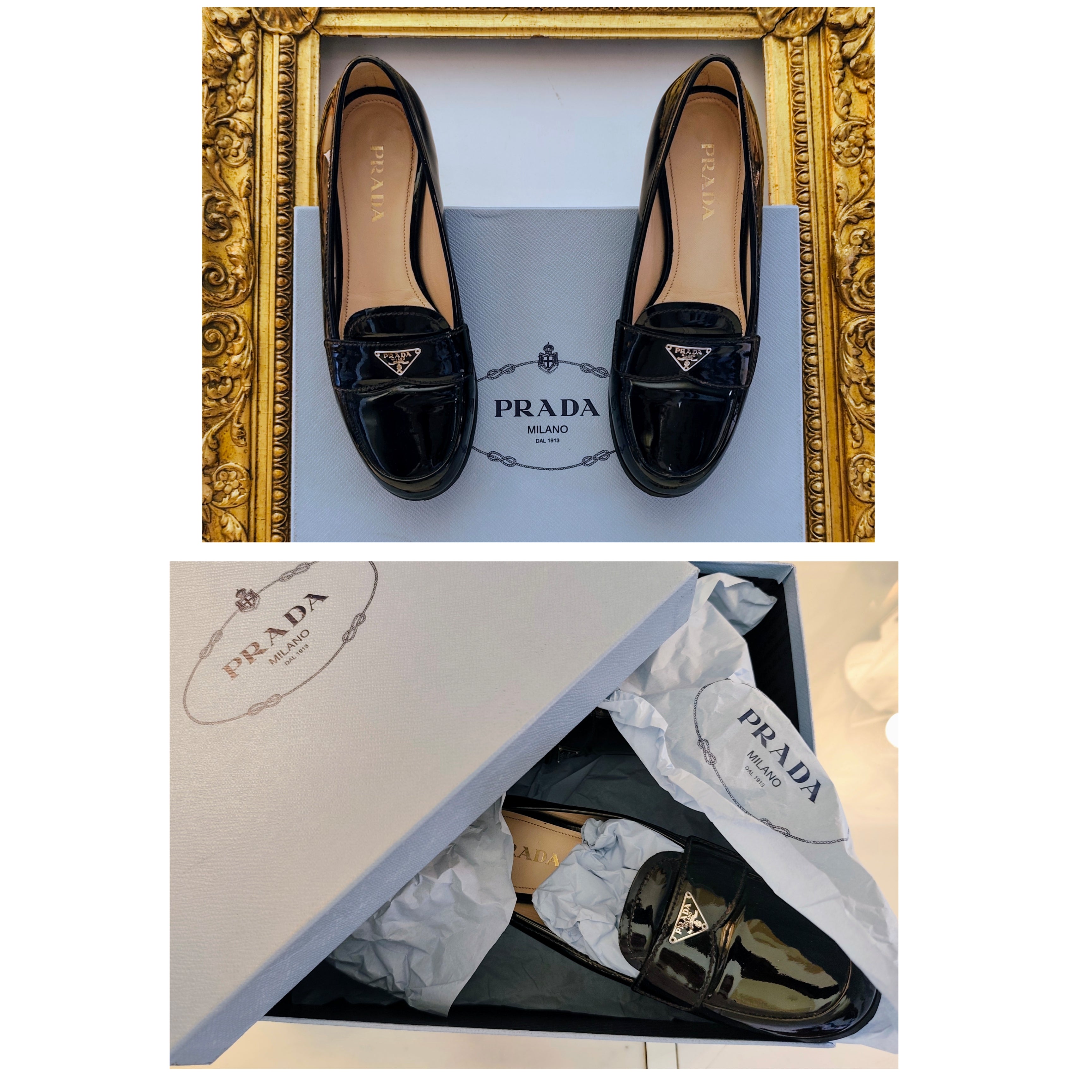 Prada - Mocassini Loafer in Vernice Nera Full Set