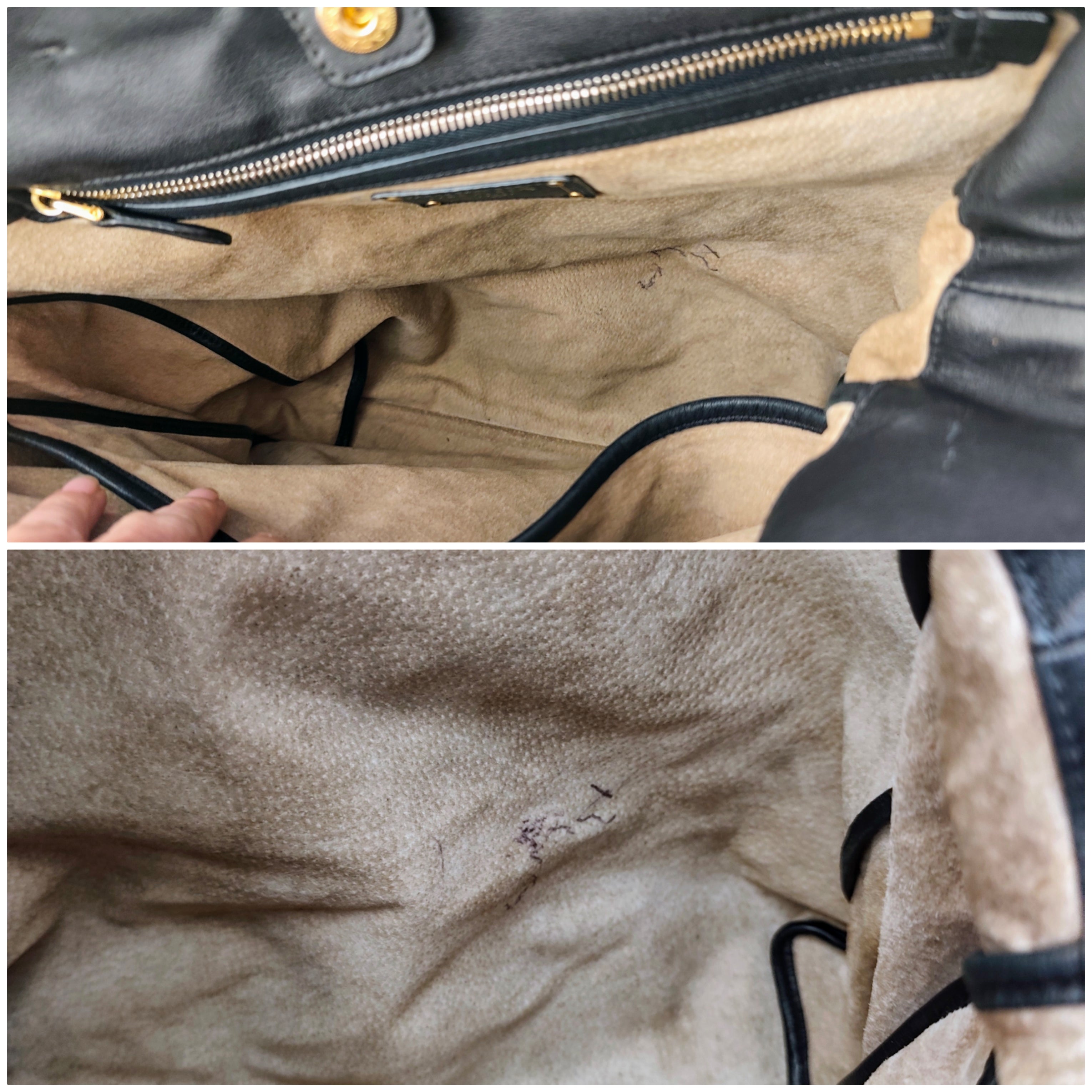 Prada - Shopper a spalla in Pelle Spazzolata Nera con tracolla