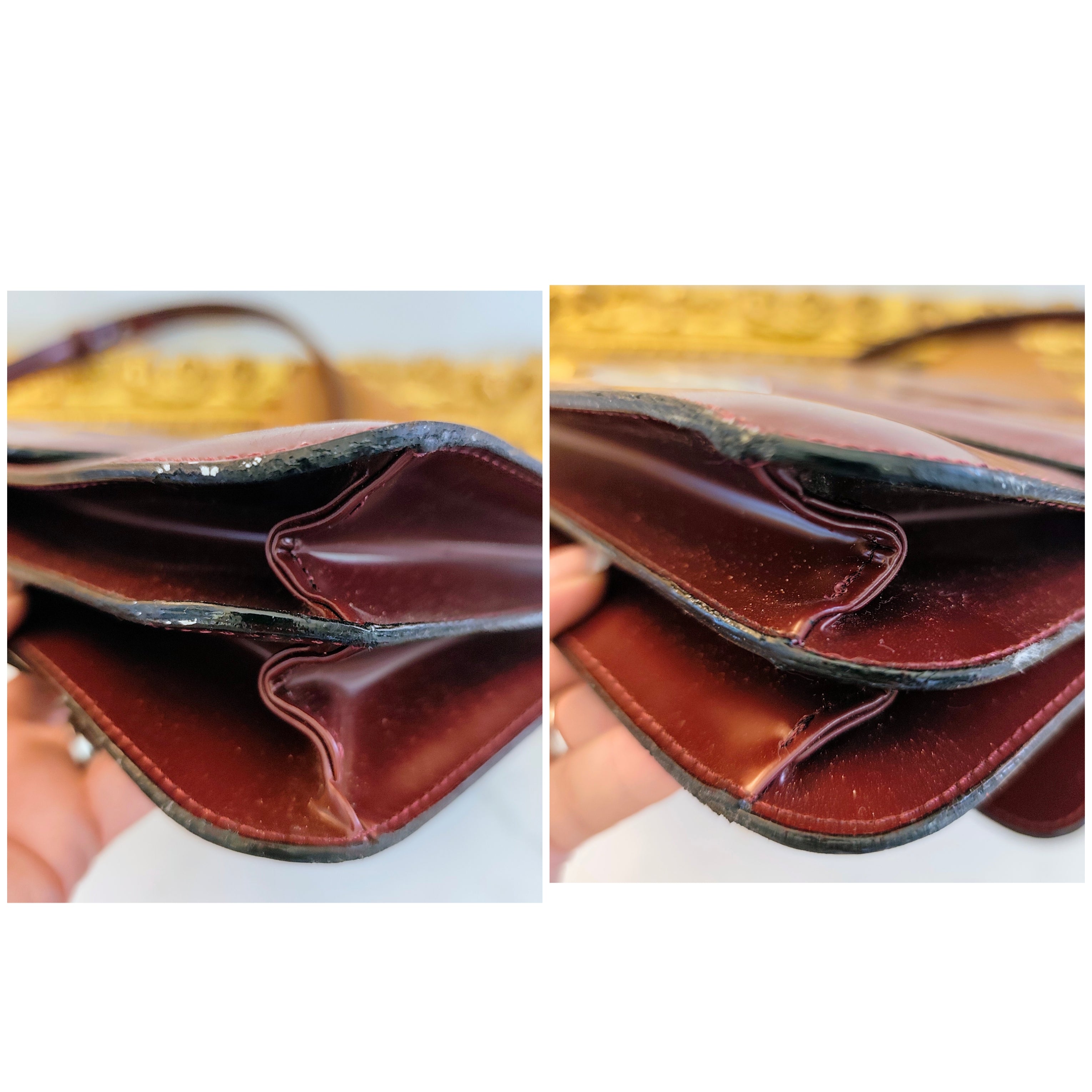 Gucci – Borsa a Spalla Double-Face Vintage Vernice Bordeaux
