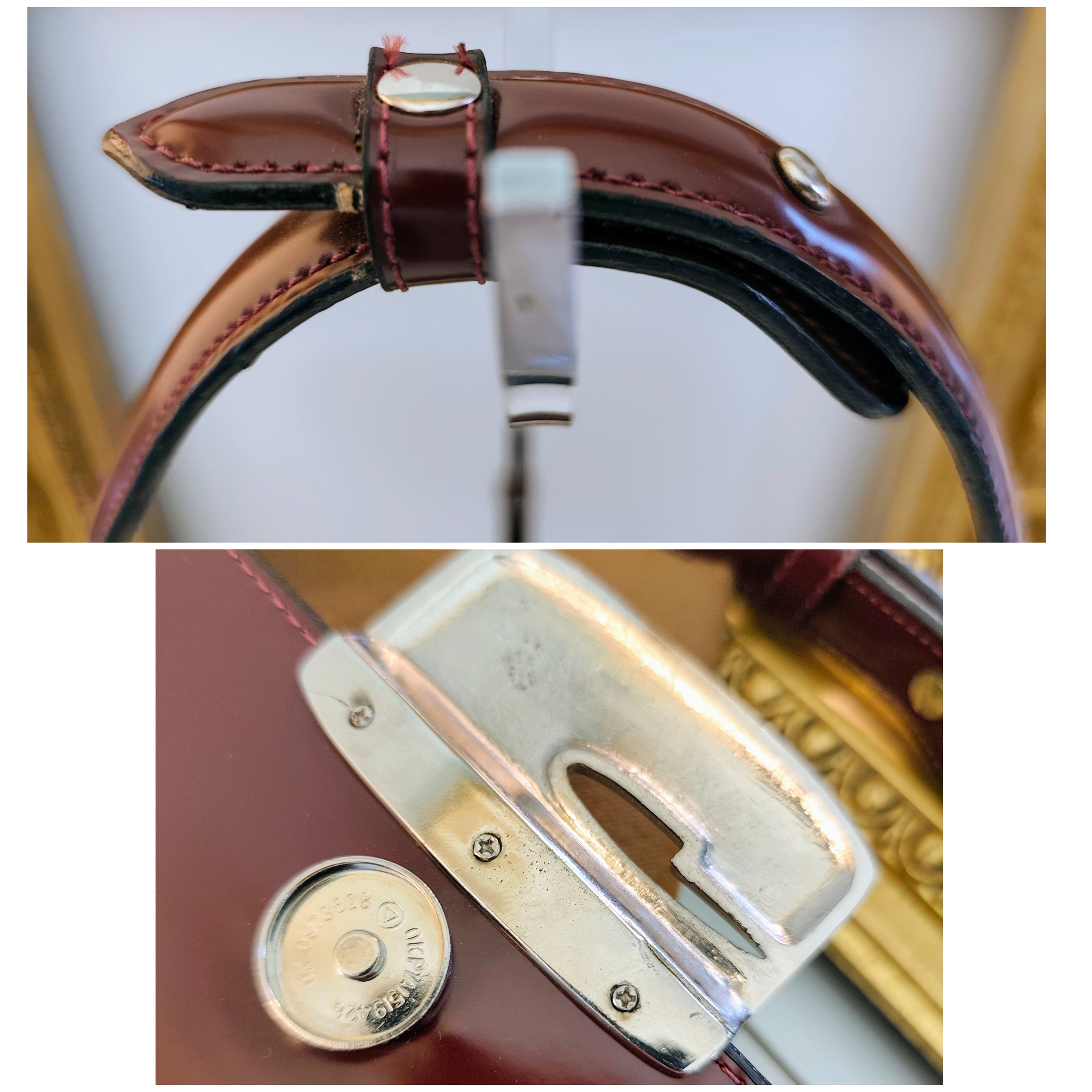 Gucci – Borsa a Spalla Double-Face Vintage Vernice Bordeaux