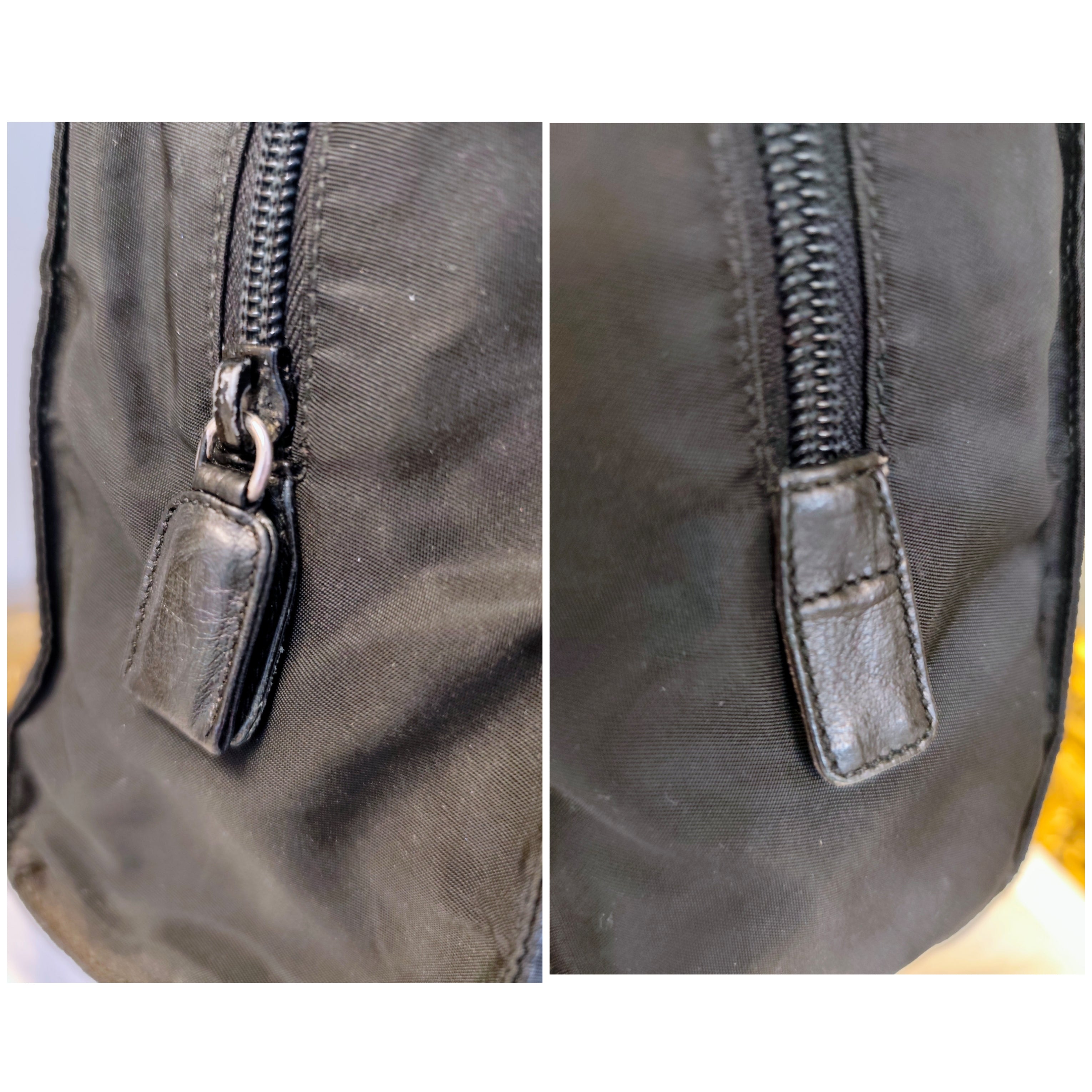Prada – Mini Tote Bag Vintage in Re-Nylon Nero e Pelle