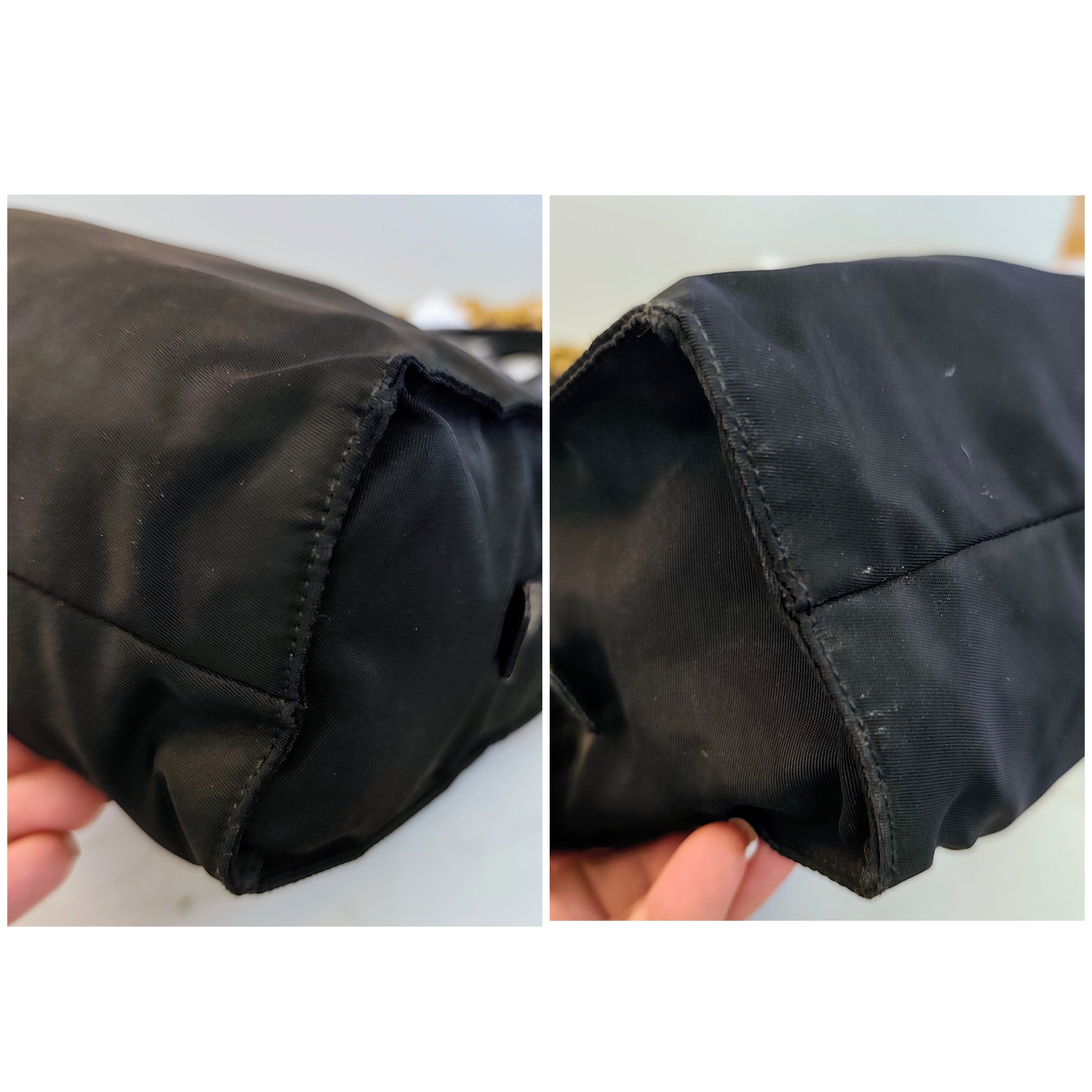 Prada – Mini Tote Bag Vintage in Re-Nylon Nero e Pelle