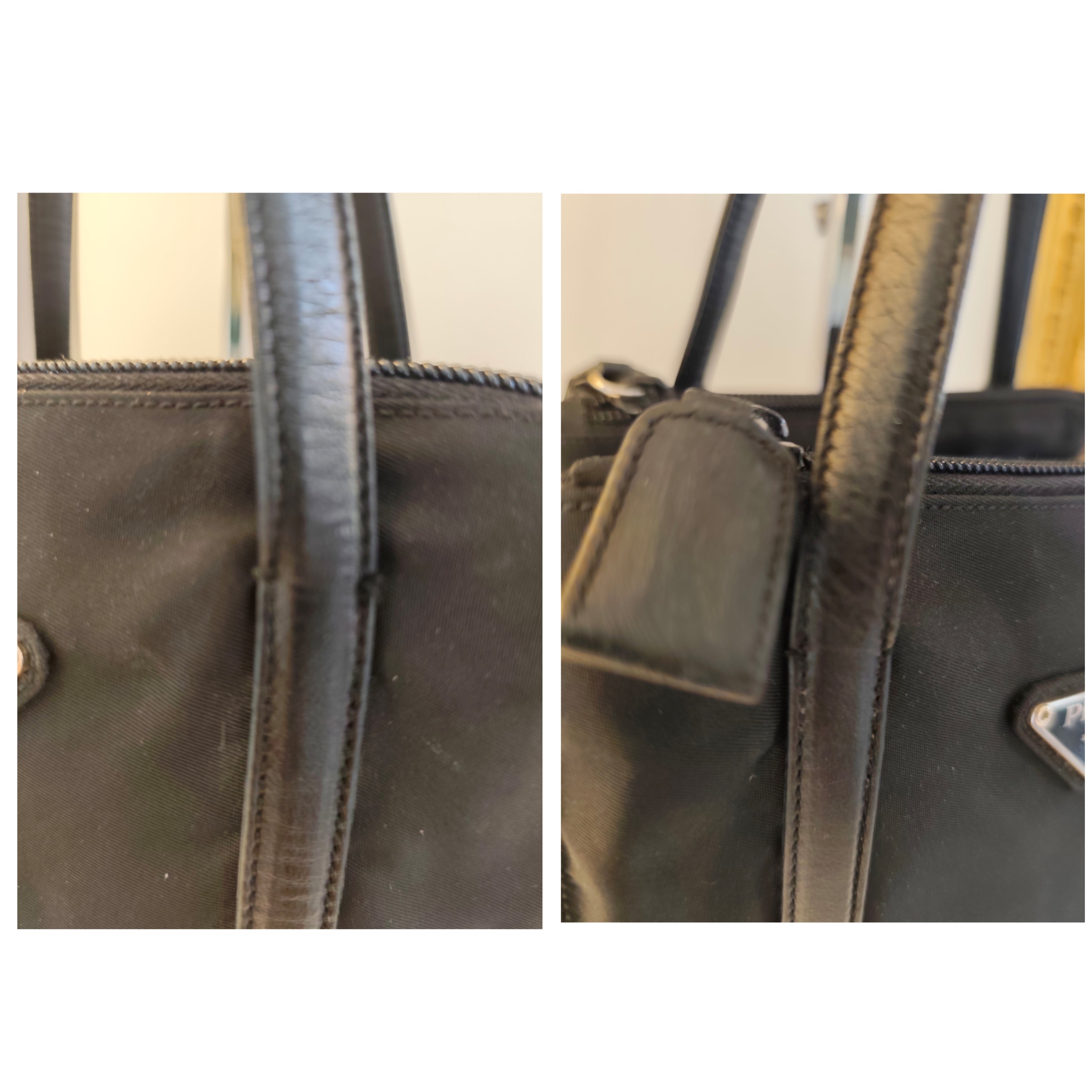 Prada – Mini Tote Bag Vintage in Re-Nylon Nero e Pelle