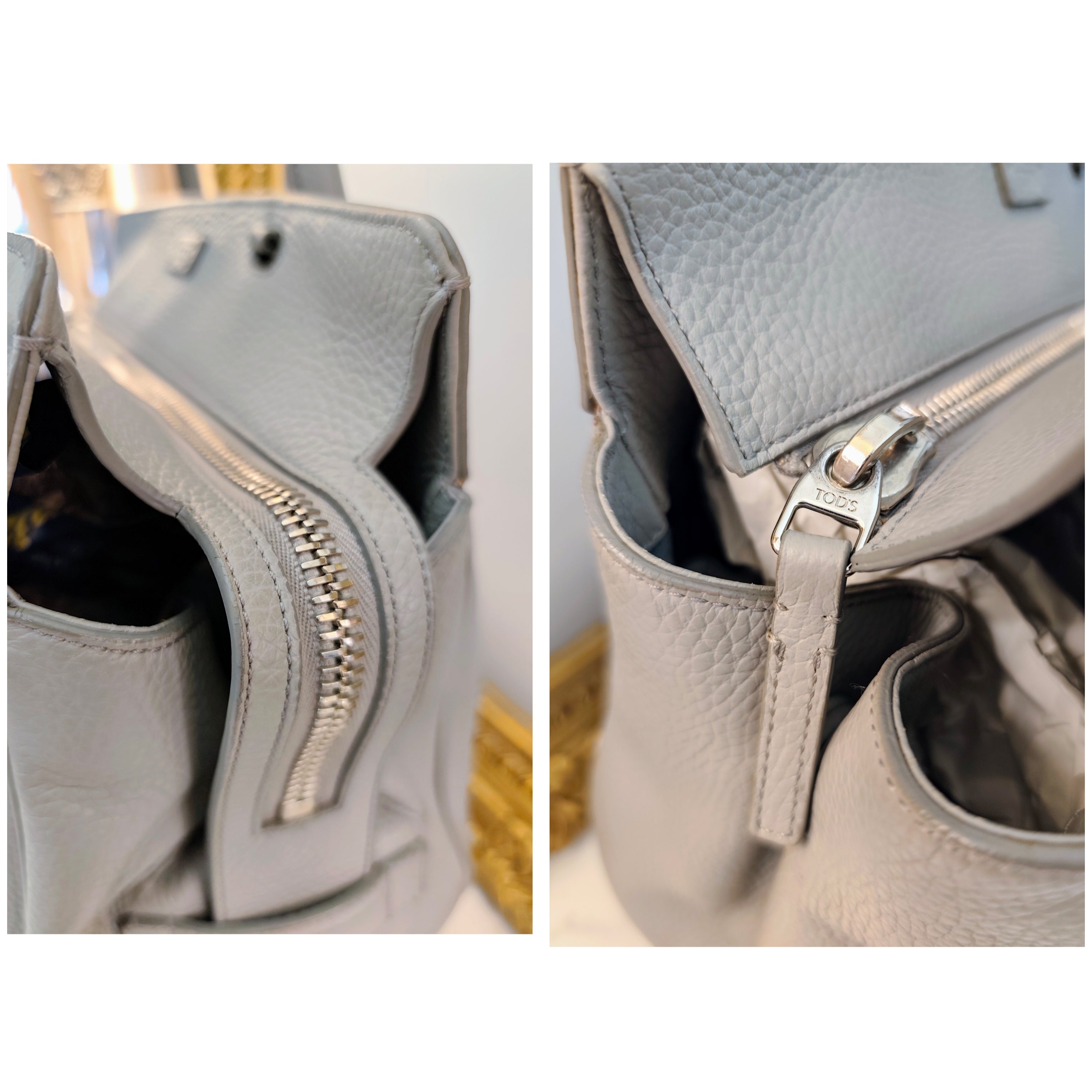 Tod’s – Borsa “Double T” Pelle Azzurro Polvere