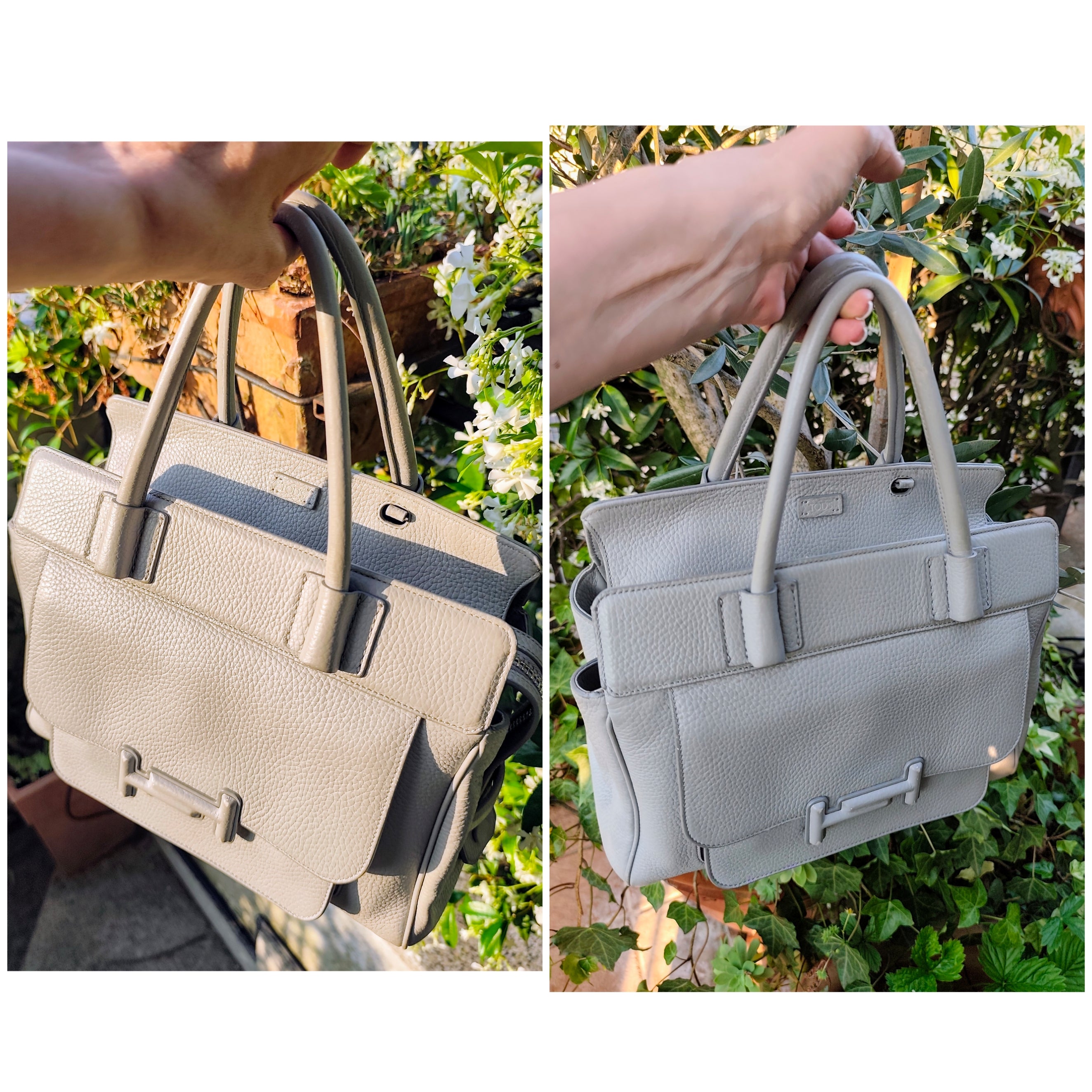 Tod’s – Borsa “Double T” Pelle Azzurro Polvere
