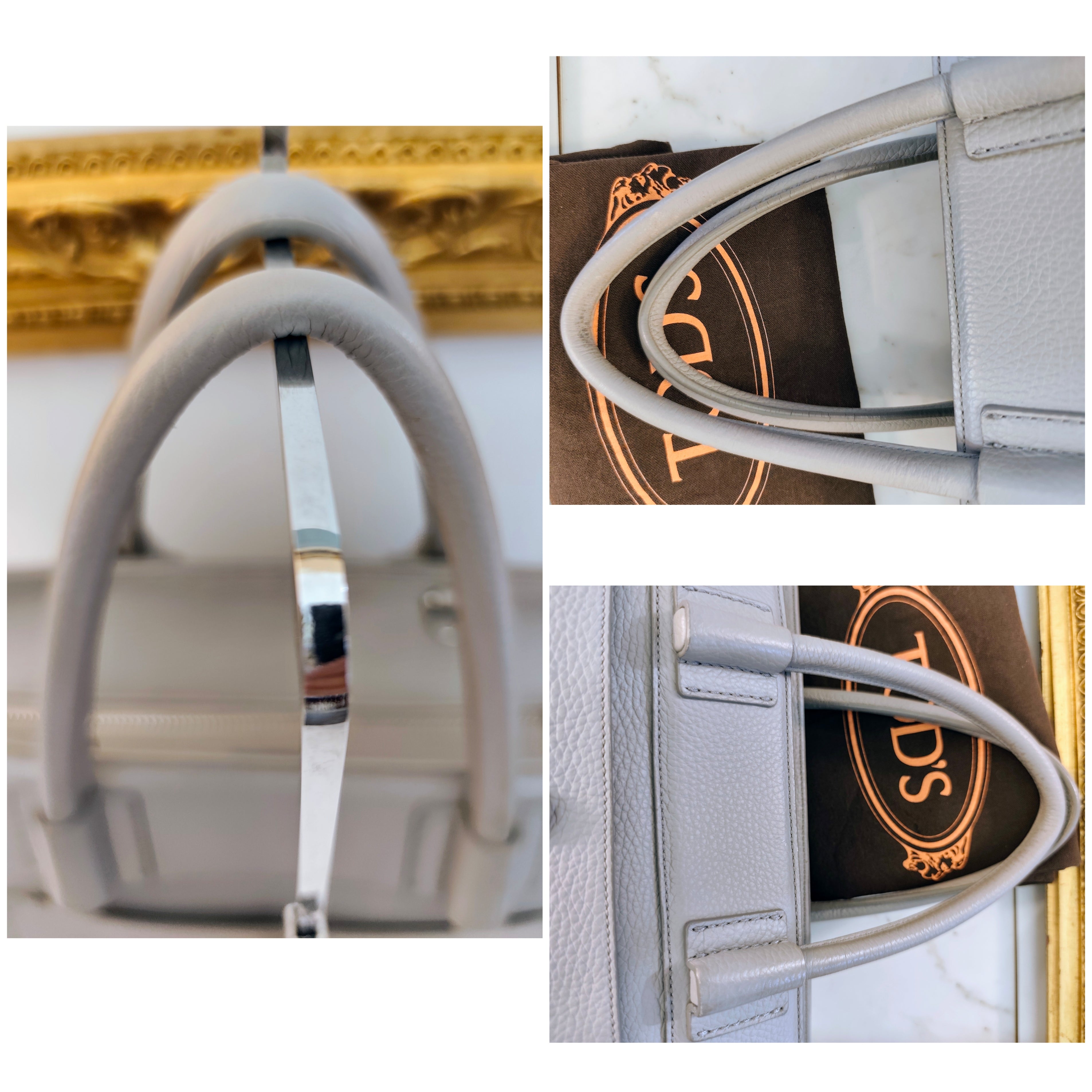 Tod’s – Borsa “Double T” Pelle Azzurro Polvere