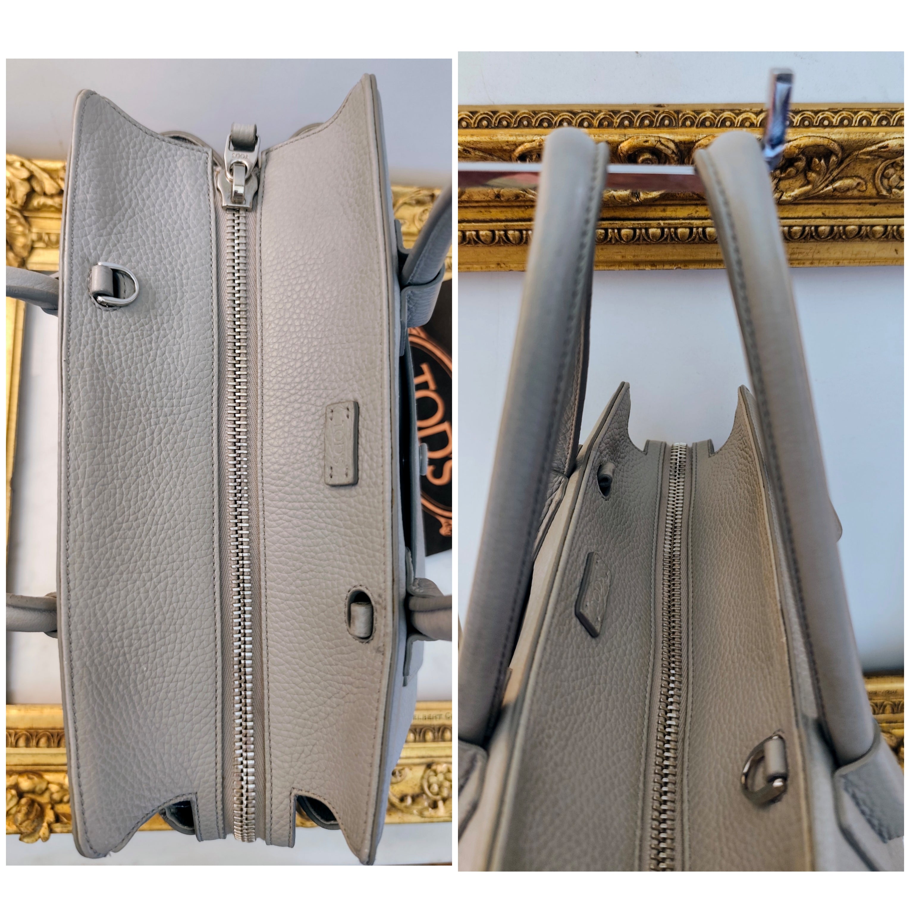 Tod’s – Borsa “Double T” Pelle Azzurro Polvere