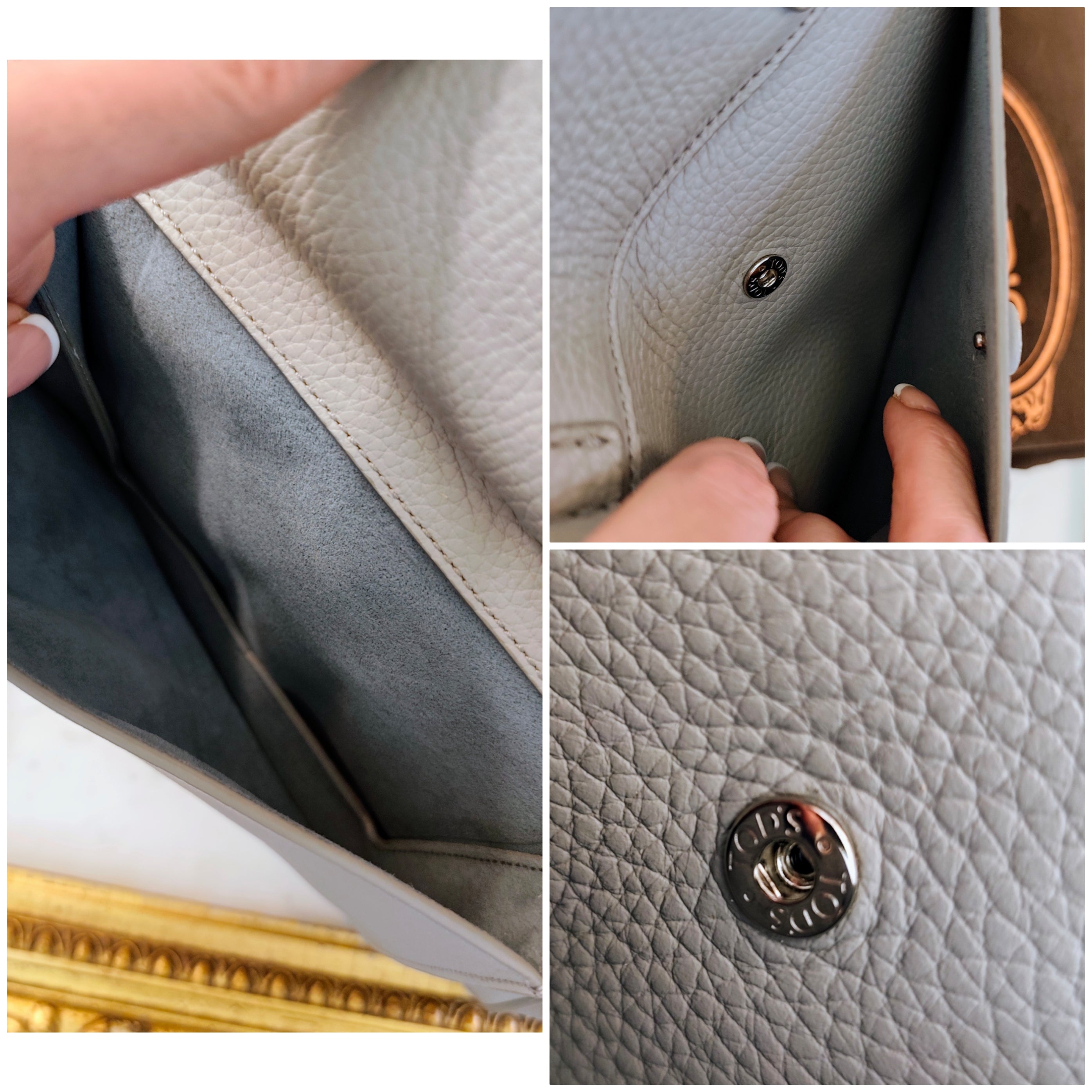 Tod’s – Borsa “Double T” Pelle Azzurro Polvere