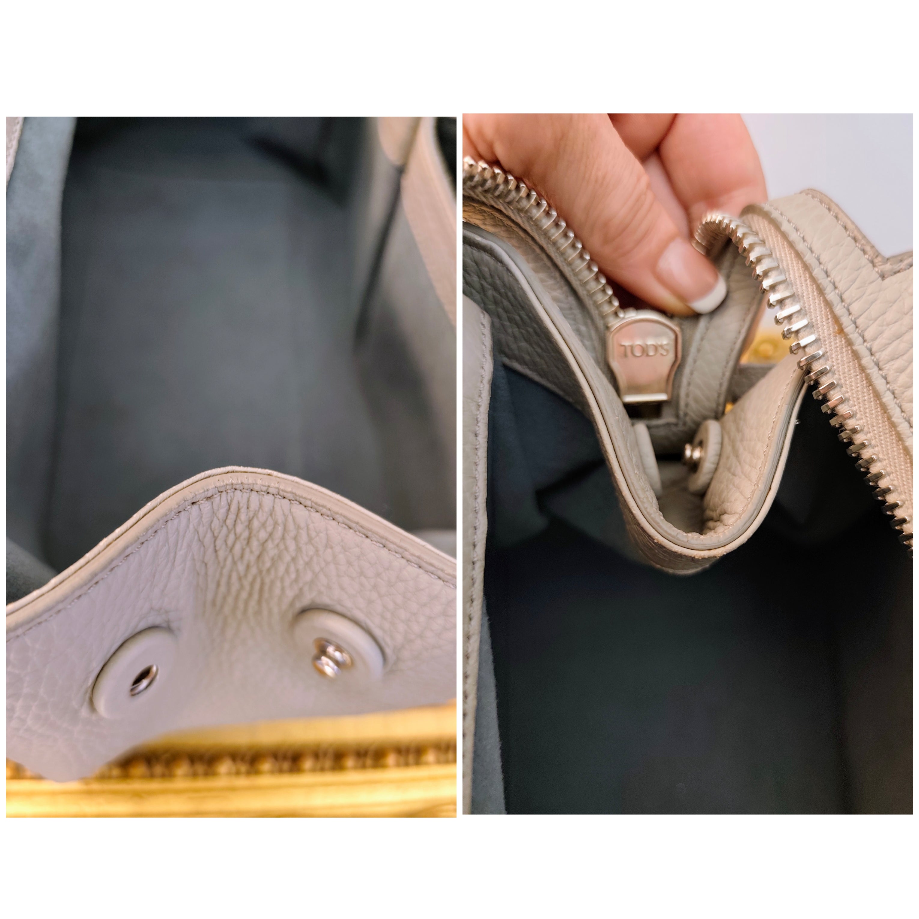Tod’s – Borsa “Double T” Pelle Azzurro Polvere