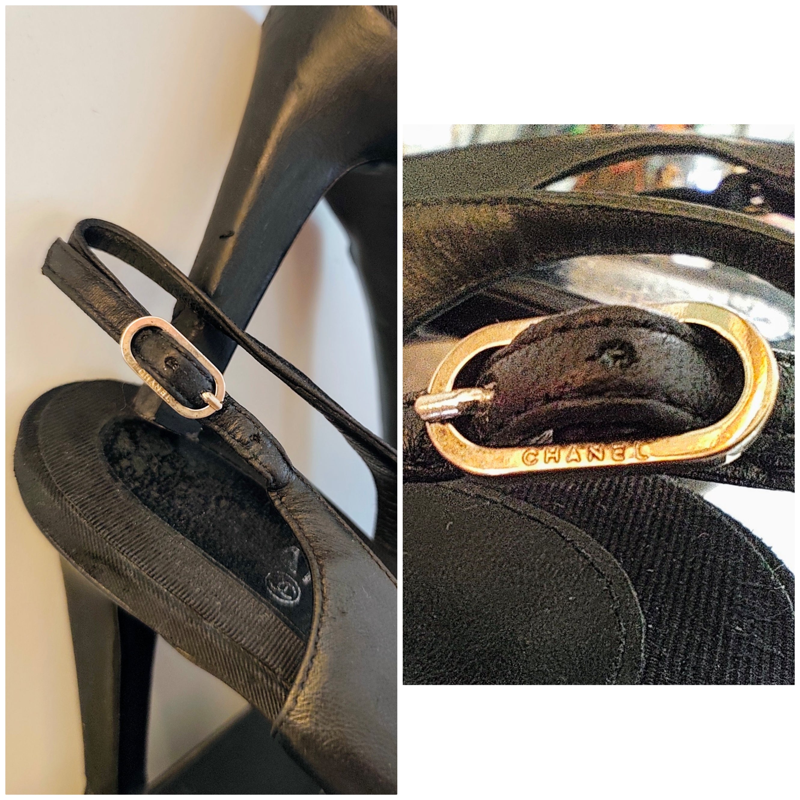 Chanel – Slingback Décolleté in Pelle Nera con Tacco