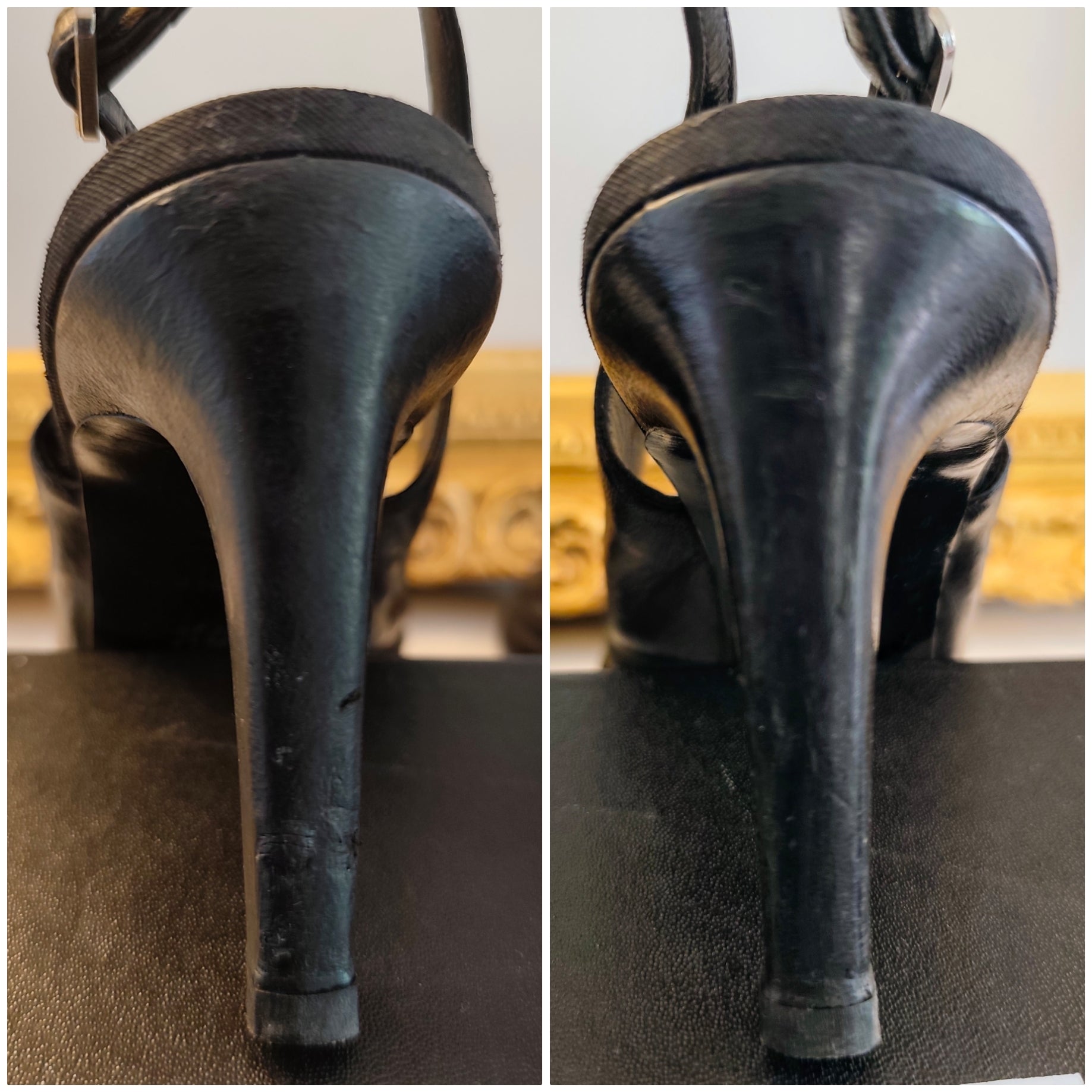 Chanel – Slingback Décolleté in Pelle Nera con Tacco