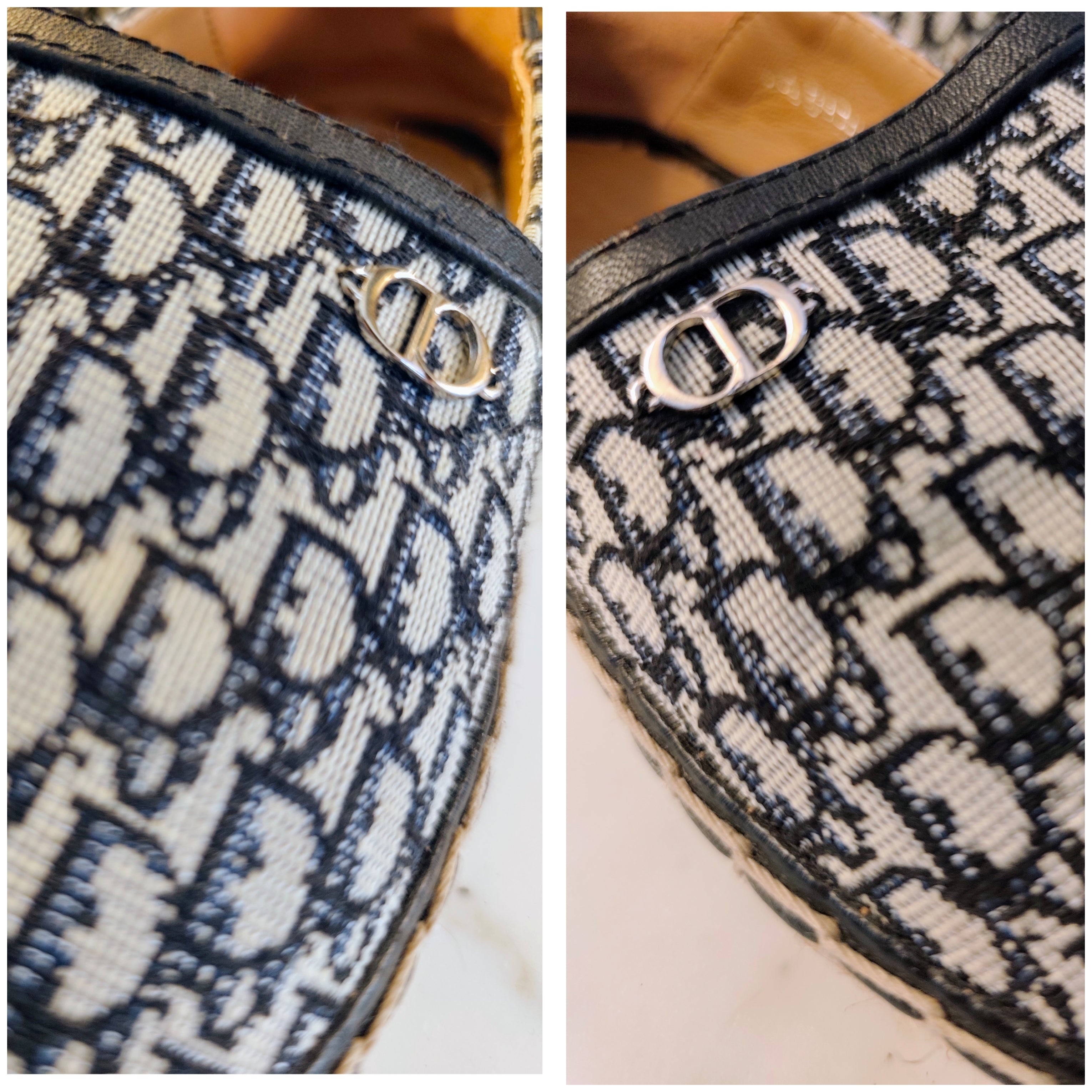 Dior – Espadrillas Tela Dior Oblique Beige e Blu